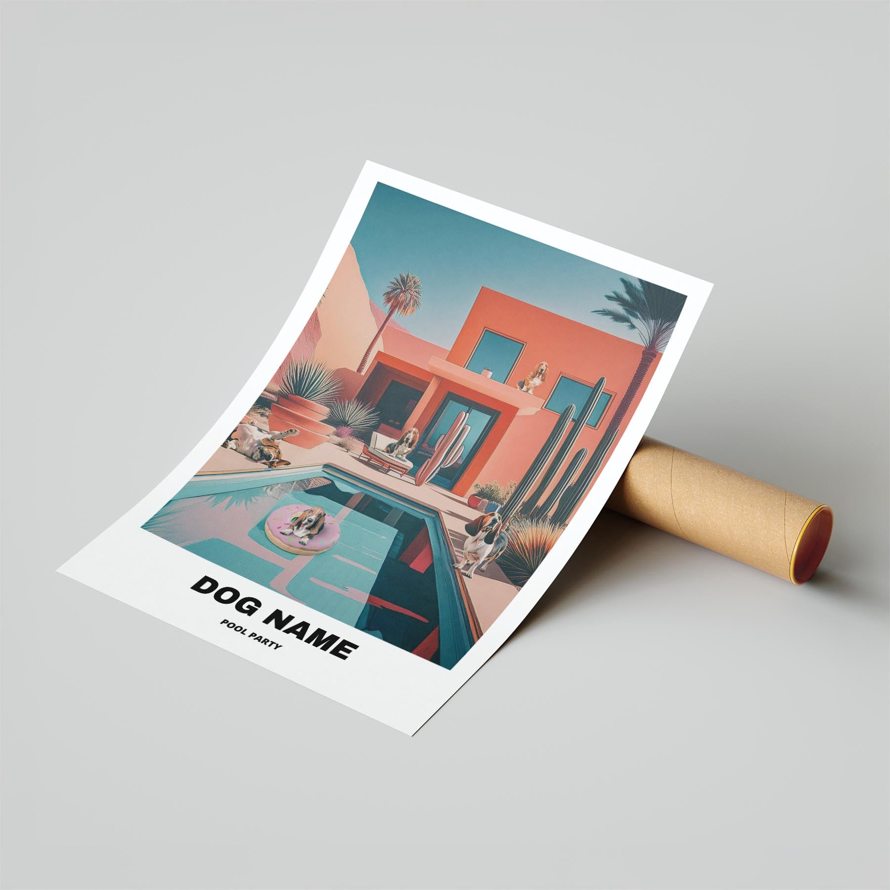 Basset Hound Custom Pool Party WITH TEXT image 6