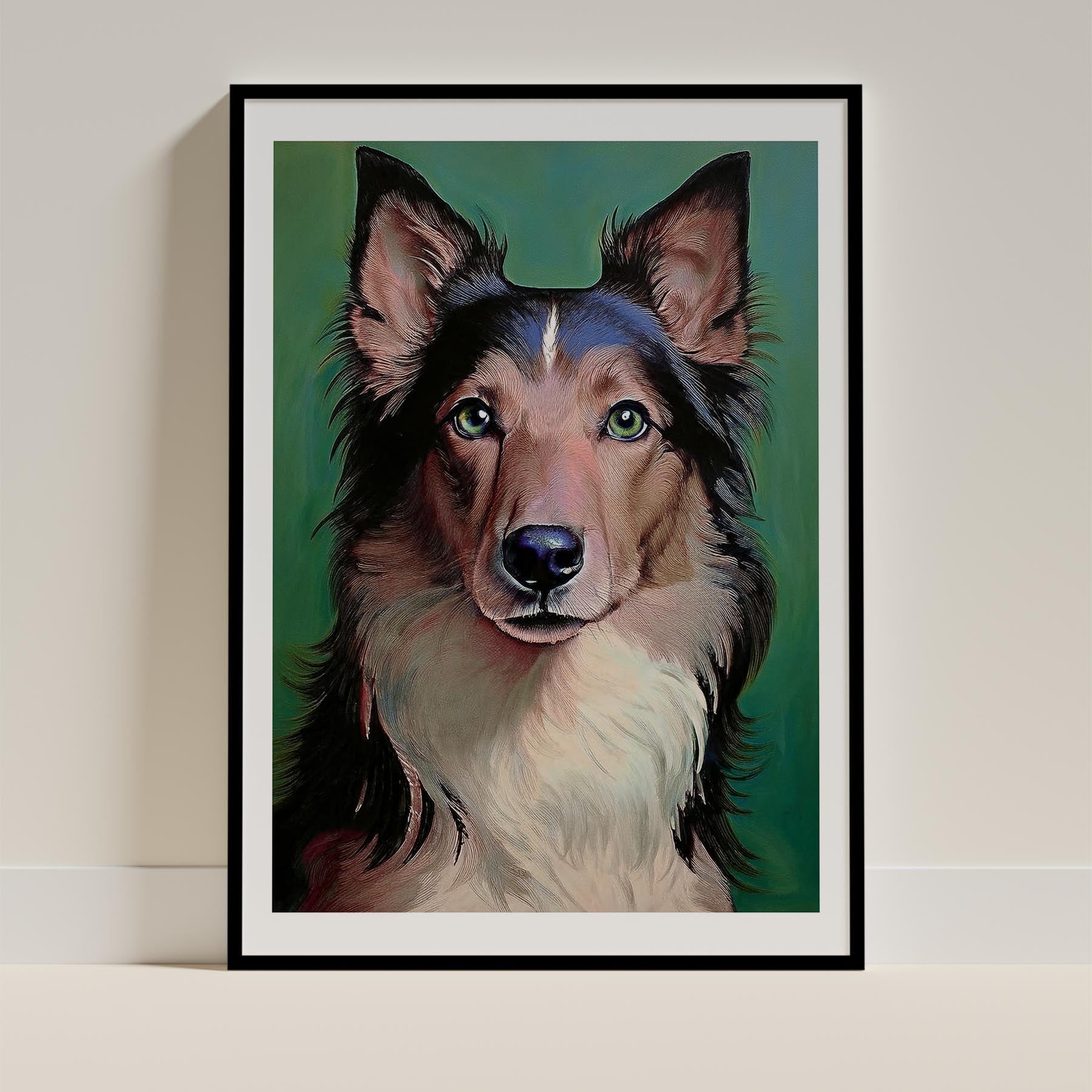 Rough Smooth Collie Green Painted Series image 0