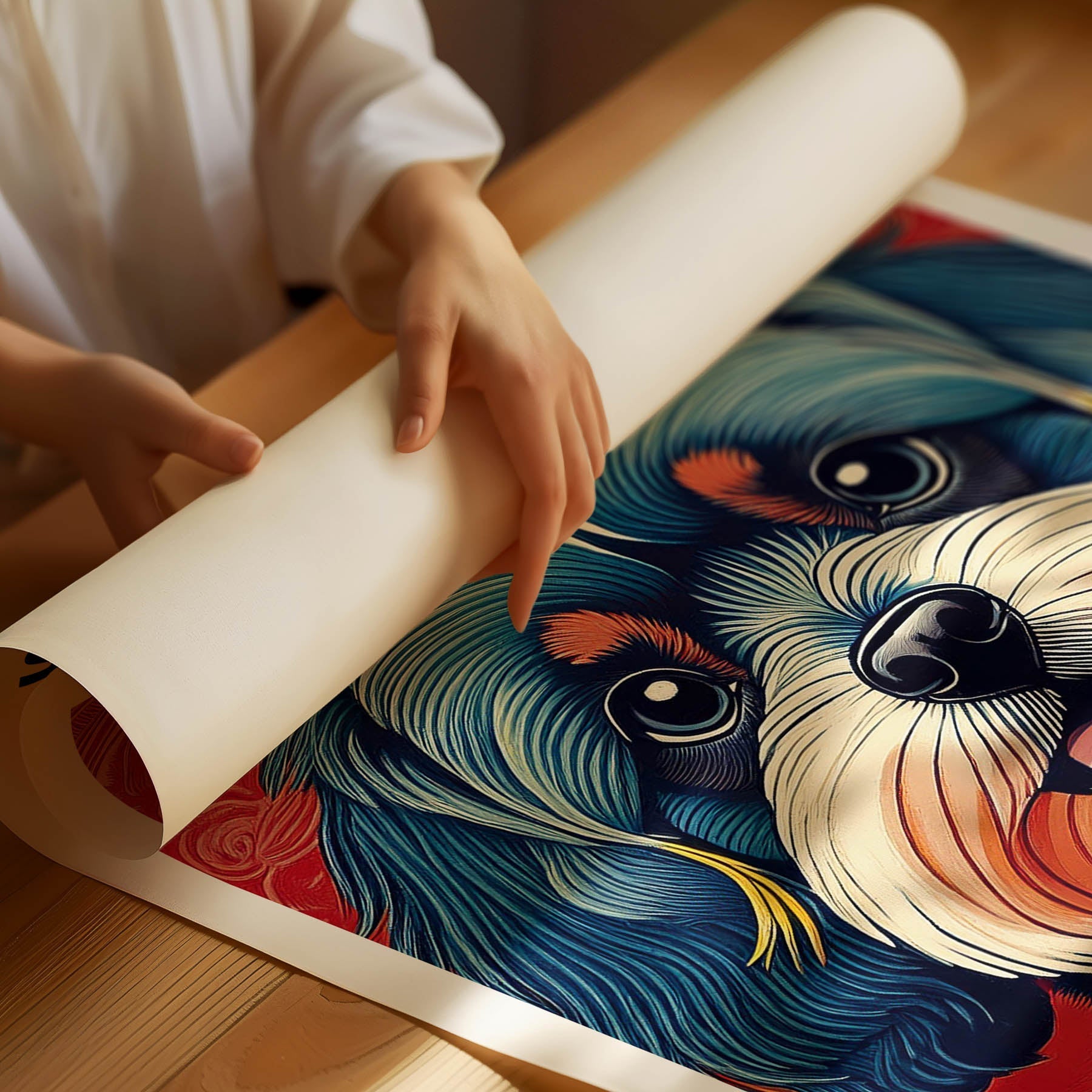 Shih Tzu Hokusai Japanese Inspired Dog Series with Text image 1