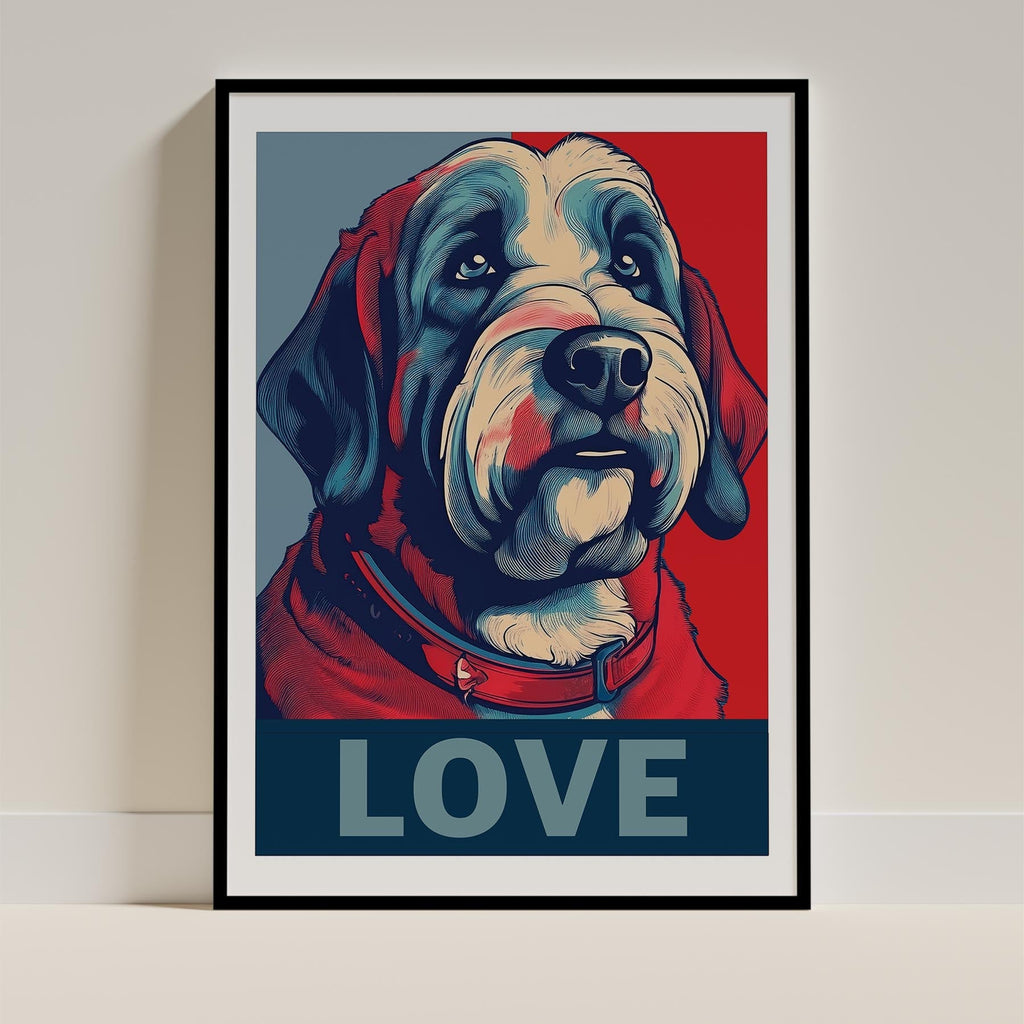 Old English Sheepdog LOVE Series Inspired by the Obama Poster image 0