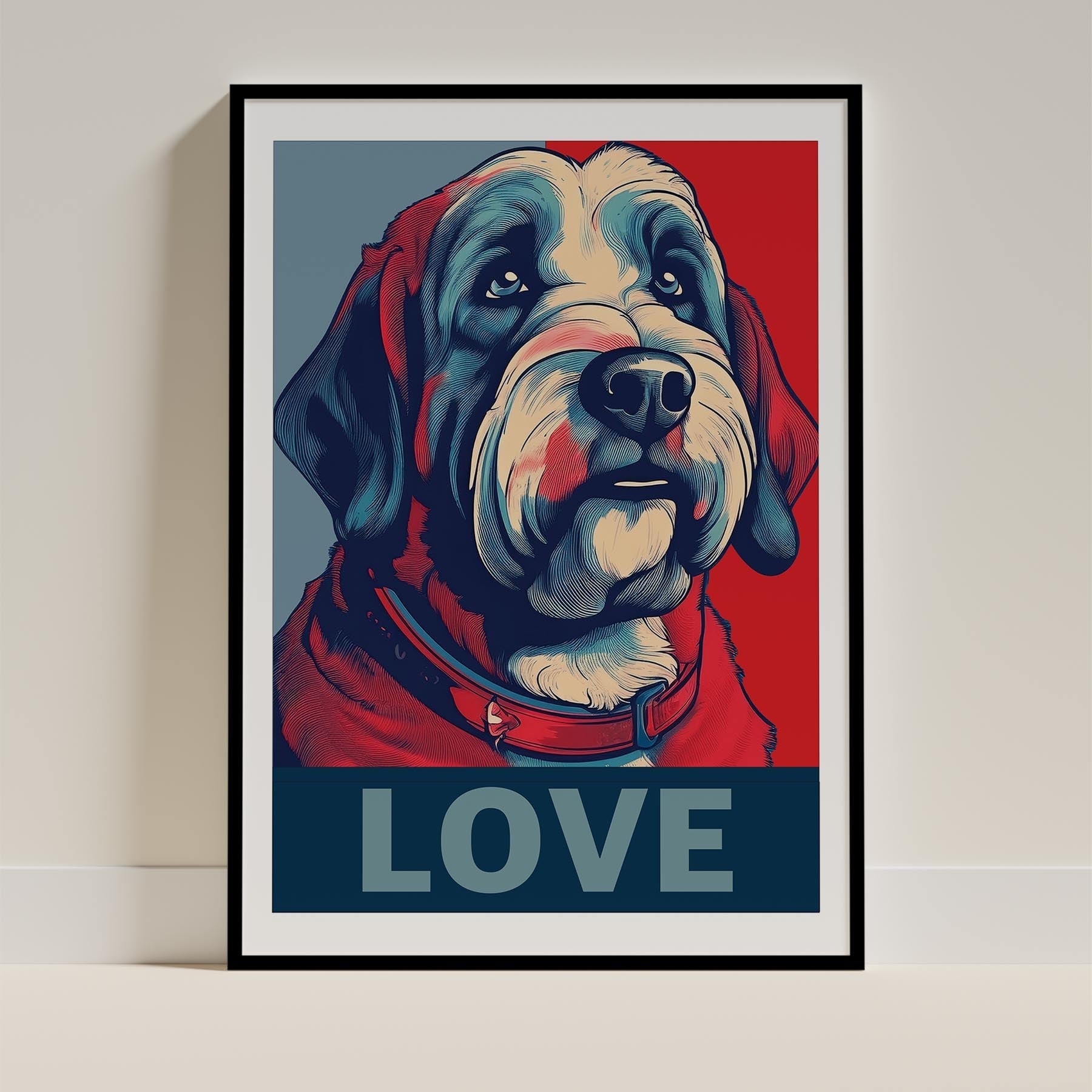 Old English Sheepdog LOVE Series Inspired by the Obama Poster image 0