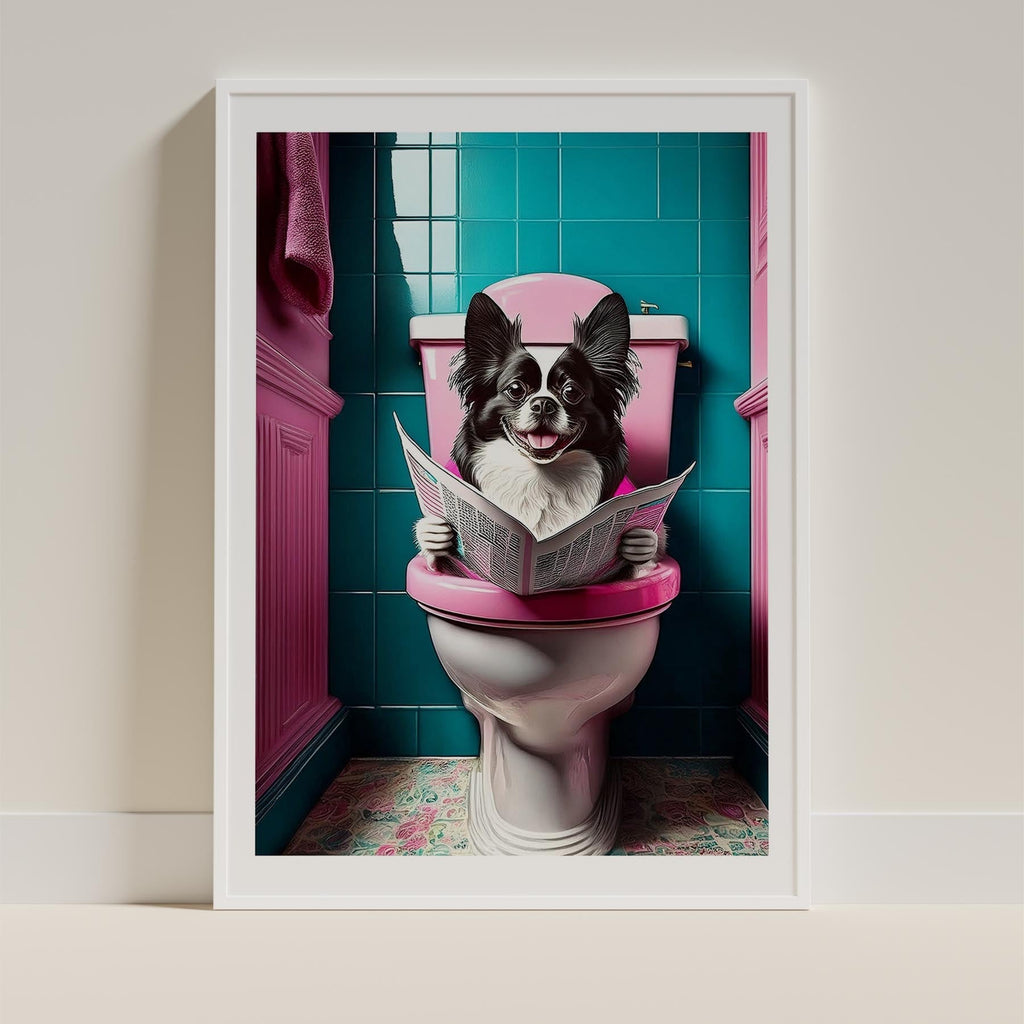 Japanese Chin Toilet Dogs PInk and Turquise image 9