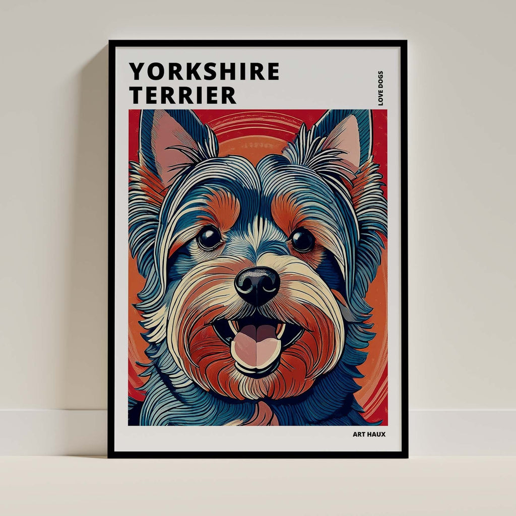 Yorkshire Terrier Hokusai Japanese Inspired Dog Series with Text image 0
