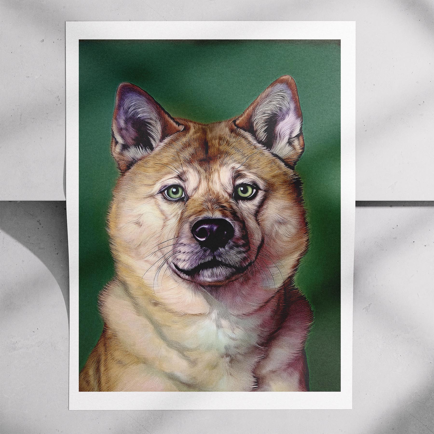 Akita Inu Green Painted Series image 7