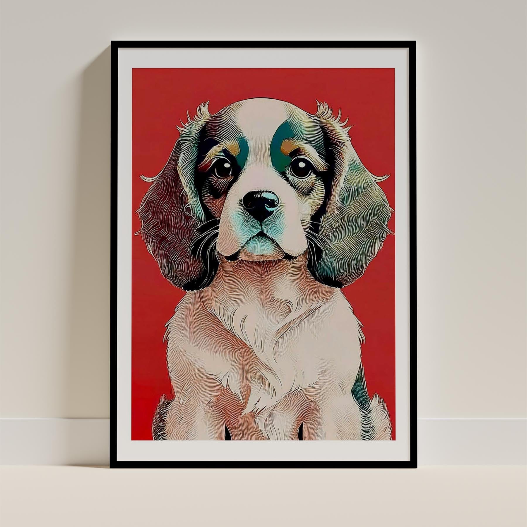 Cavalier King Charles Spaniel Dog Art Print Unframed Vol 1 | 11 Unique Designs | Wall Art Gift for Dog Lovers | Dogsy & Co