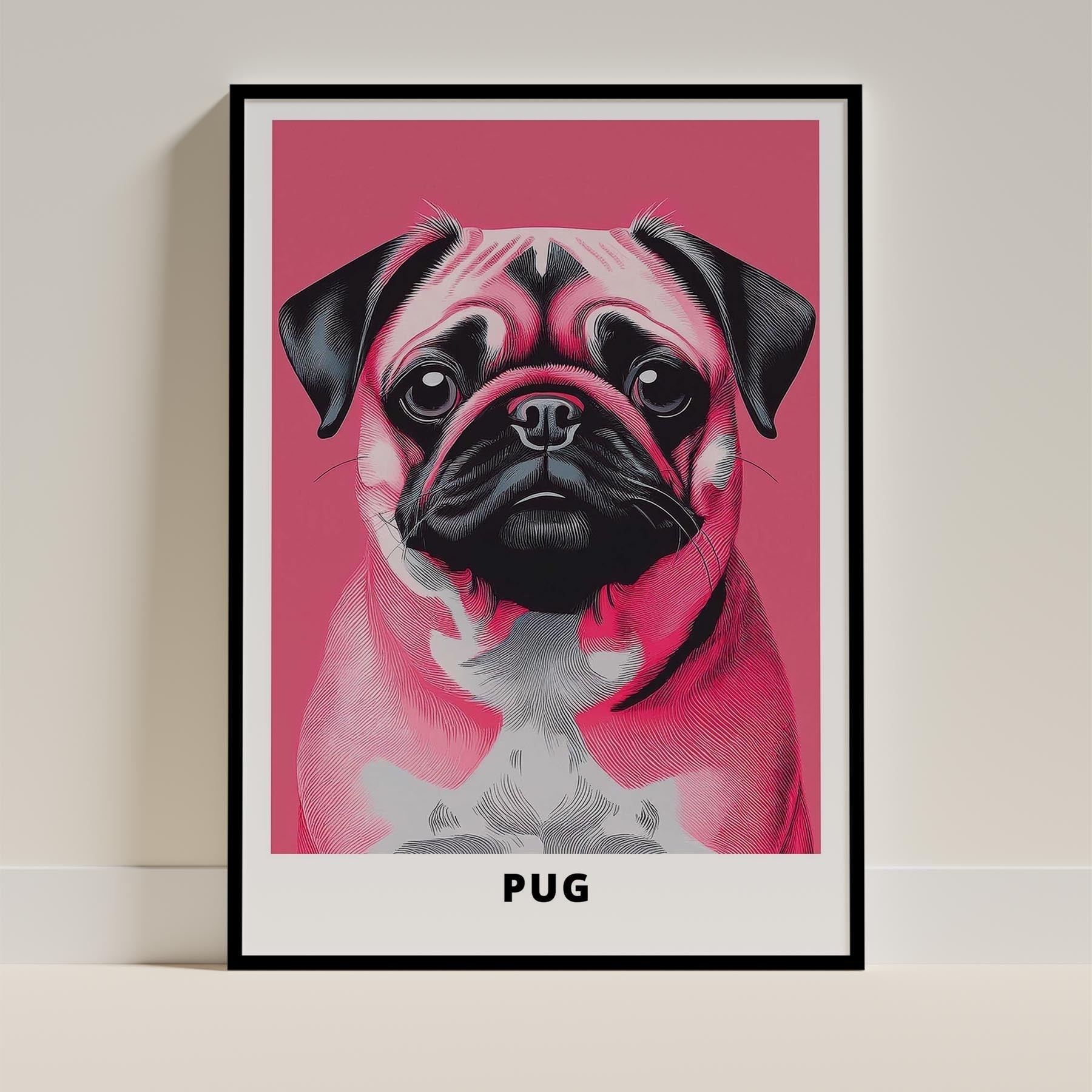 Pug Pink and Black Dog Series 1 image 0