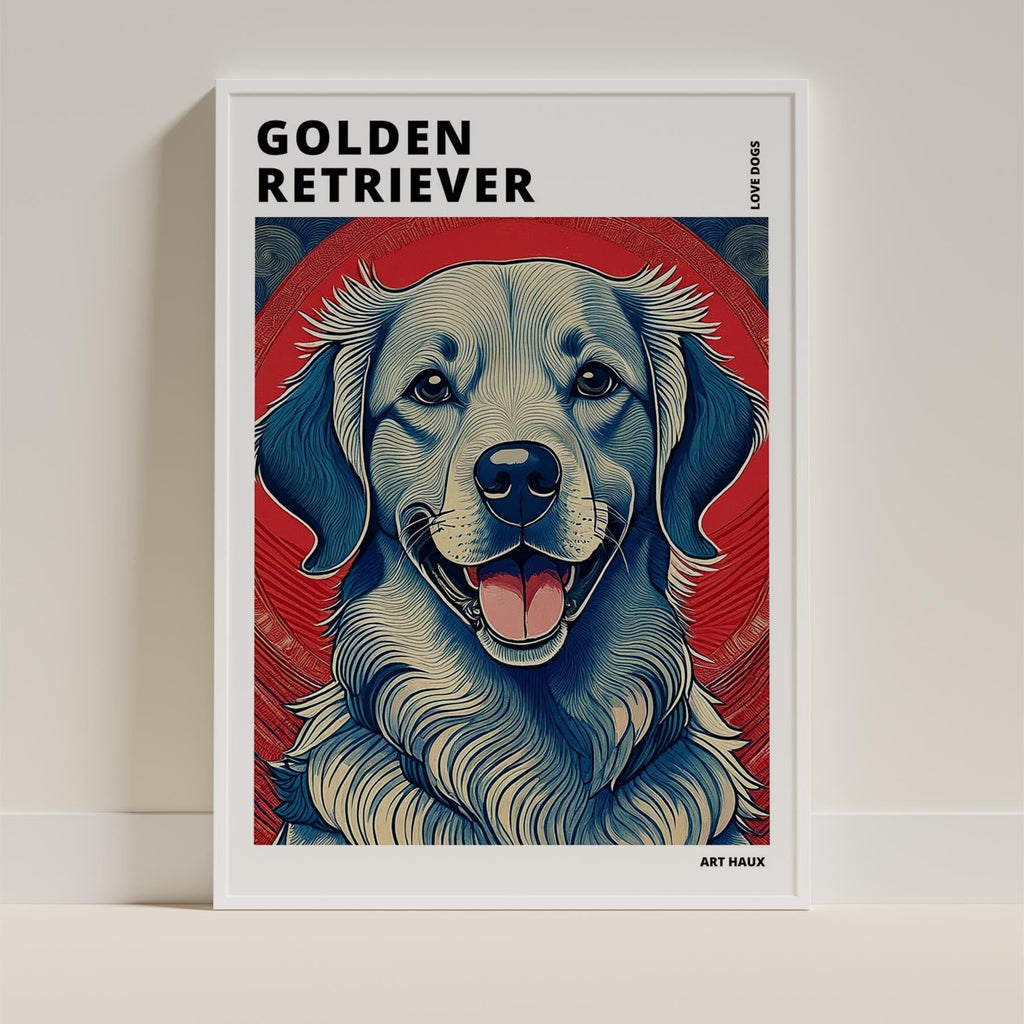 Golden Retriever Hokusai Japanese Inspired Dog Series with Text image 8