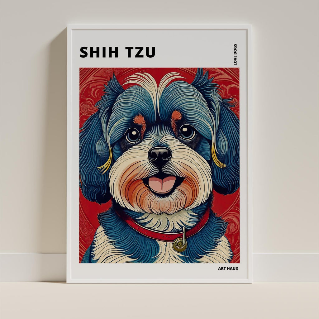 Shih Tzu Hokusai Japanese Inspired Dog Series with Text image 8