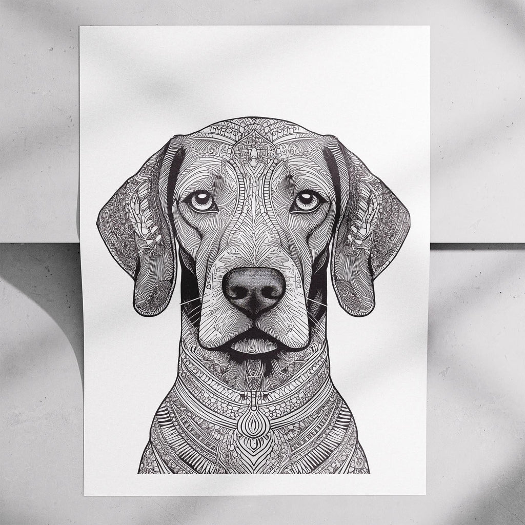 Hungarian Vizsla Mandala Black and White Dog Series image 7