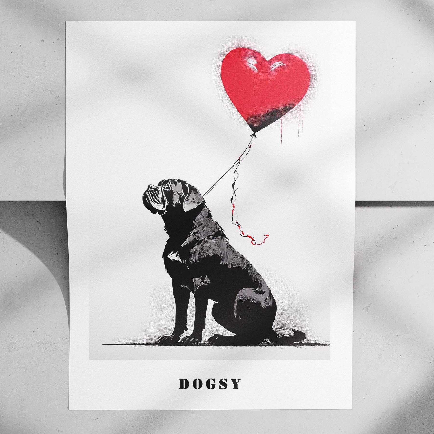 Mastiff DOGSY Series inspired by the Art of Banksy with text Dogsy image 7
