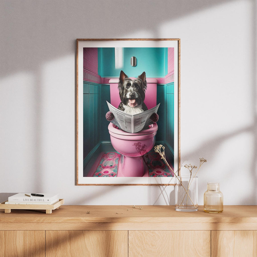 Australian Silky Terrier Toilet Dogs PInk and Turquise image 8