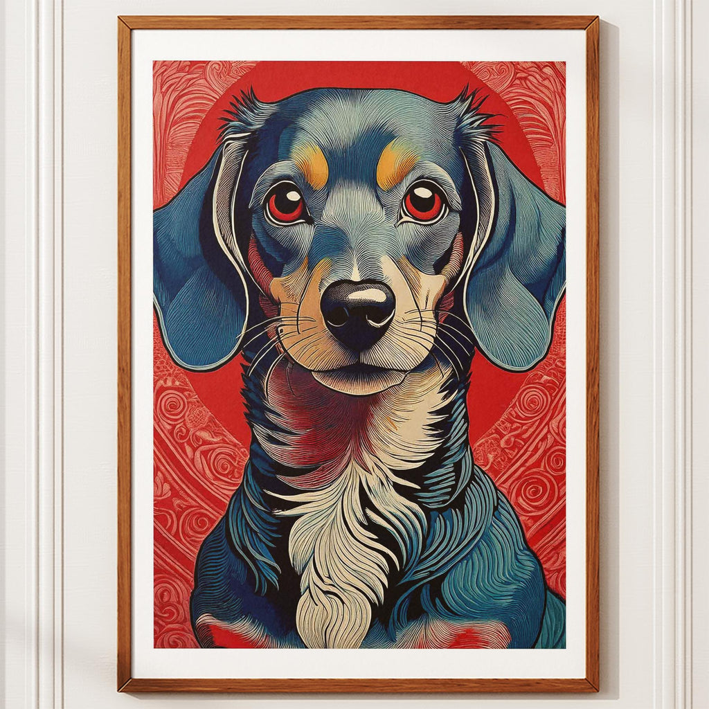 Dachshund Hokusai Japanese Inspired Dog Series image 10