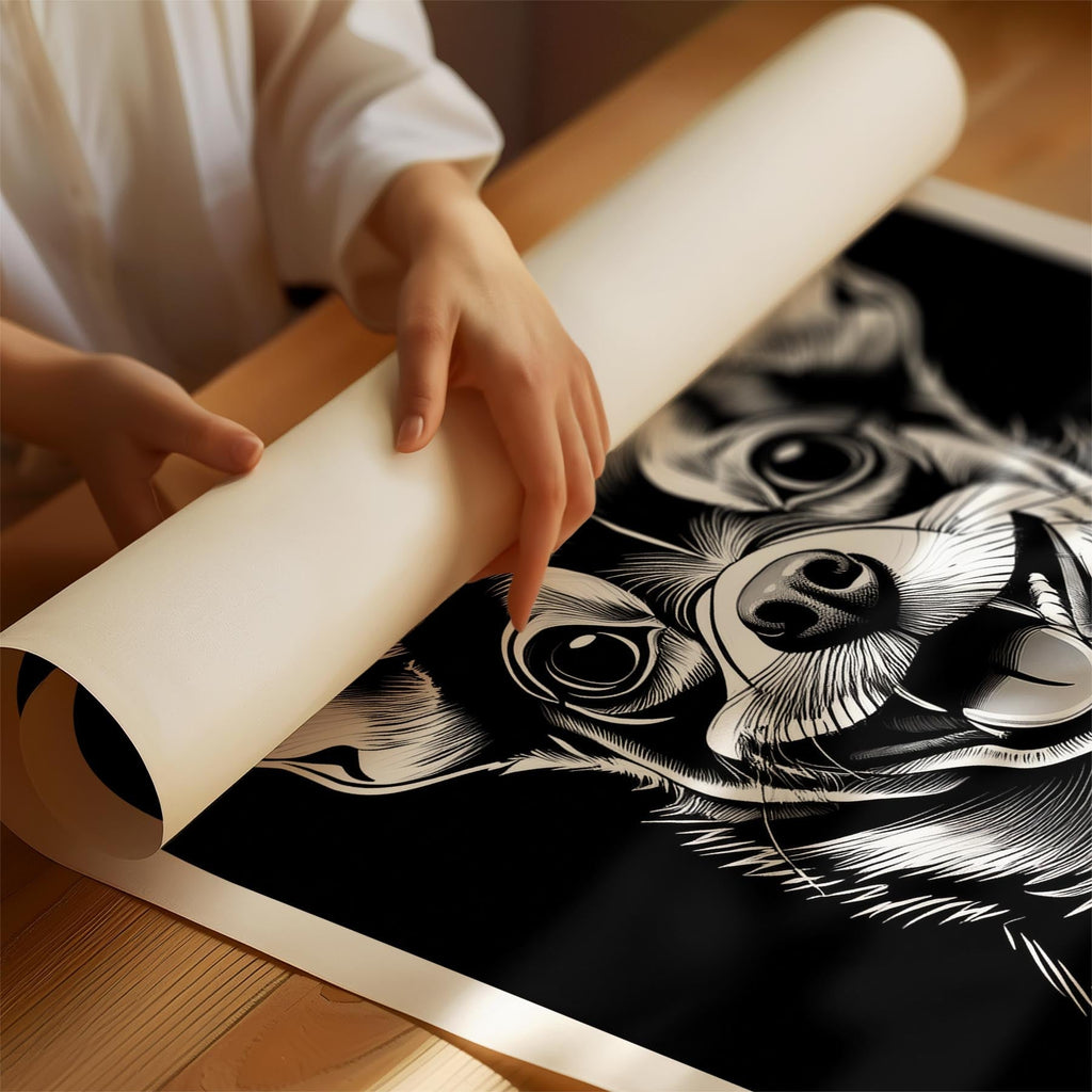 Chihuahua Line Dog Series in Black and White image 1