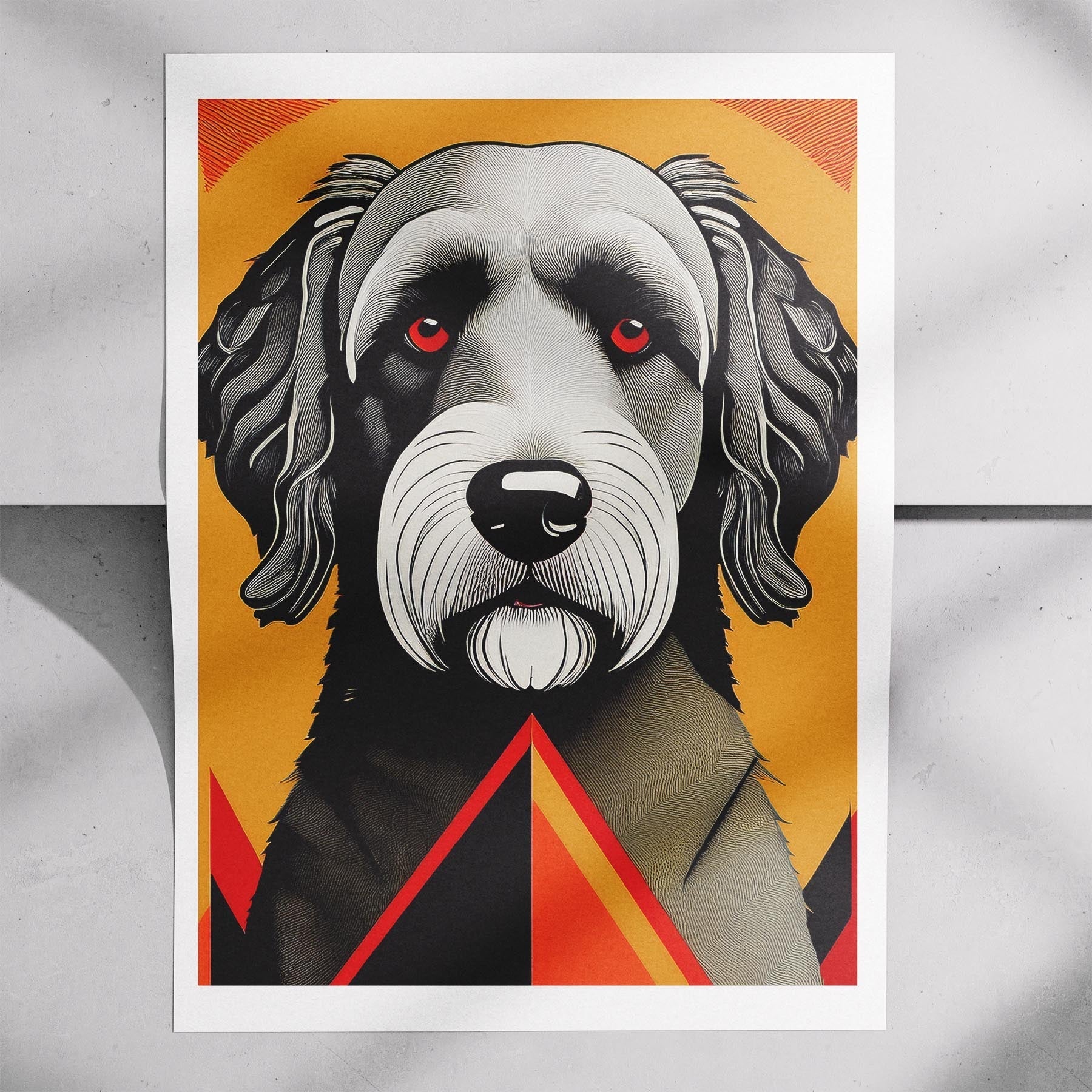 Spanish Water Dog Geometric Orange Series image 7