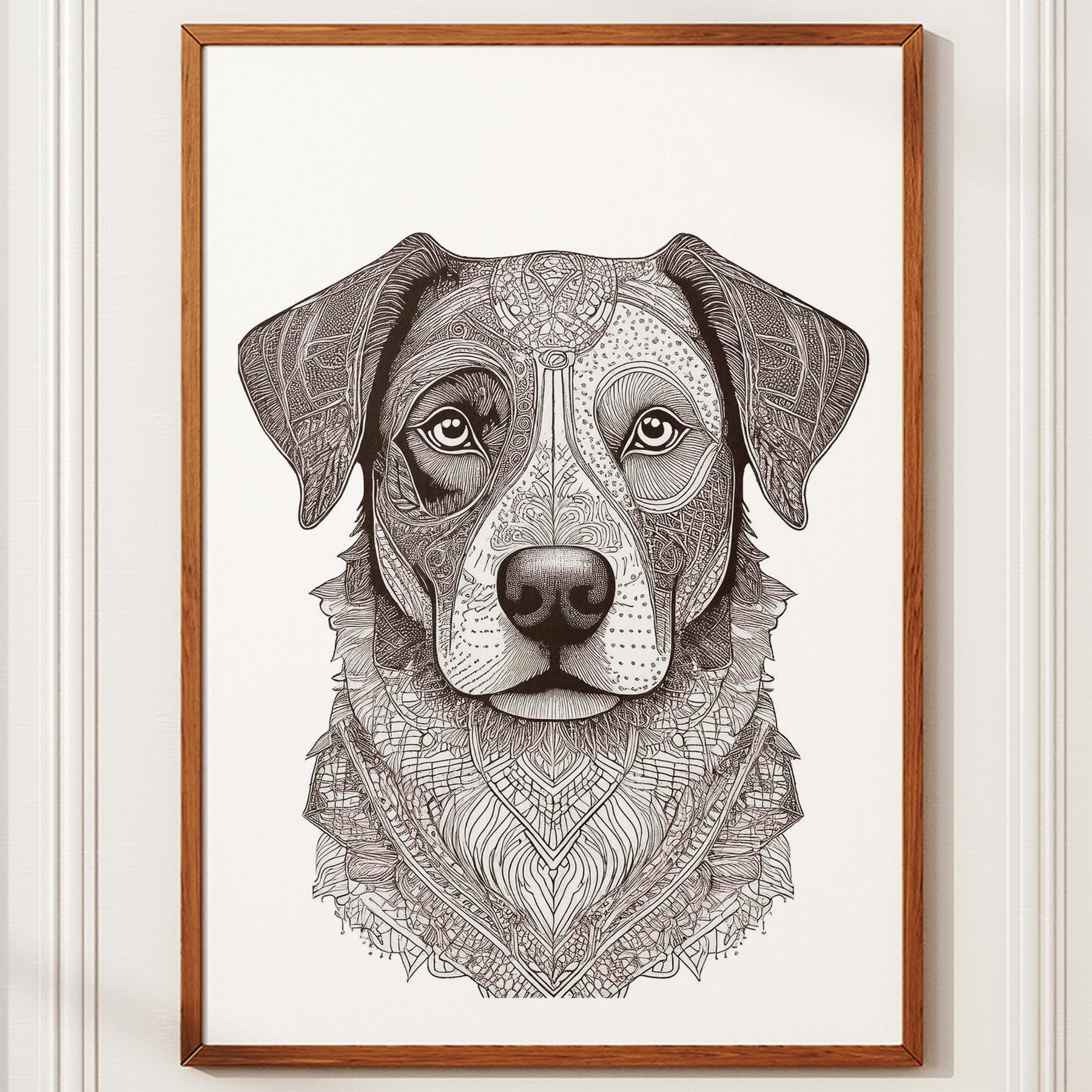 Border Collie Mandala Black and White Dog Series image 10