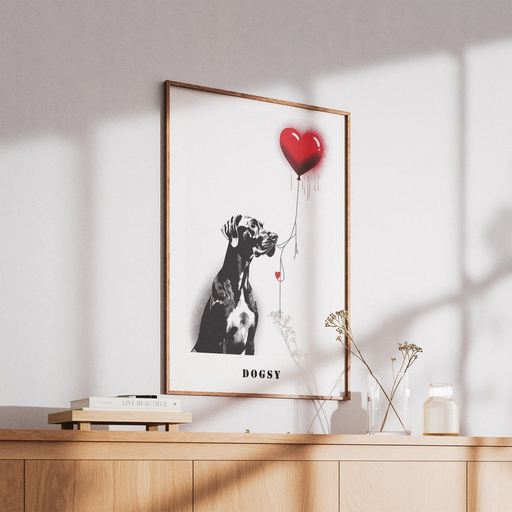 Great Dane DOGSY Series inspired by the Art of Banksy with text Dogsy image 5