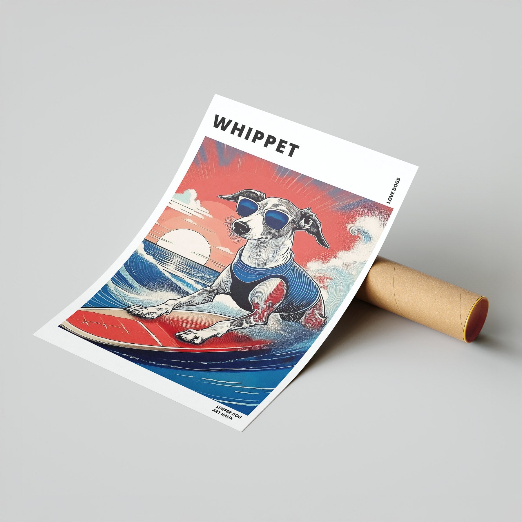 Whippet Hokosai Surfer Dogs 1 image 7