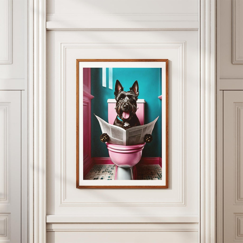 Scottish Terrier Toilet Dogs PInk and Turquise image 3