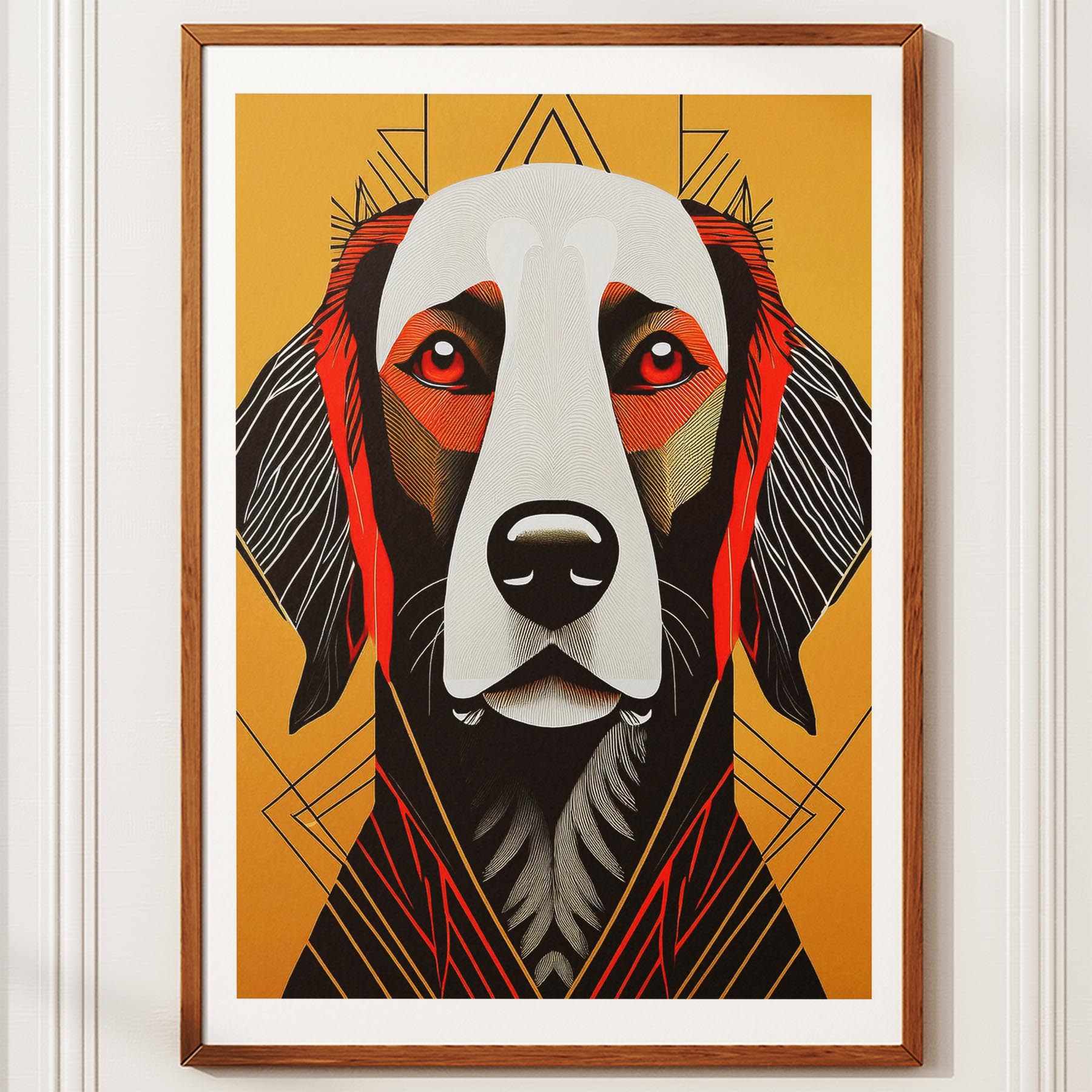 Curly Coated Retriever Geometric Orange Series image 10