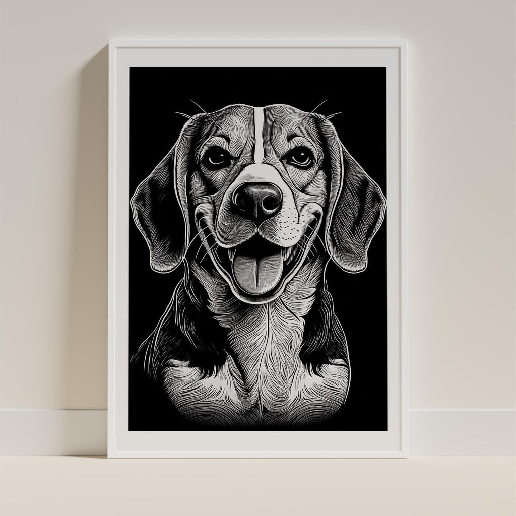 Beagle Line Dog Series in Black and White image 9