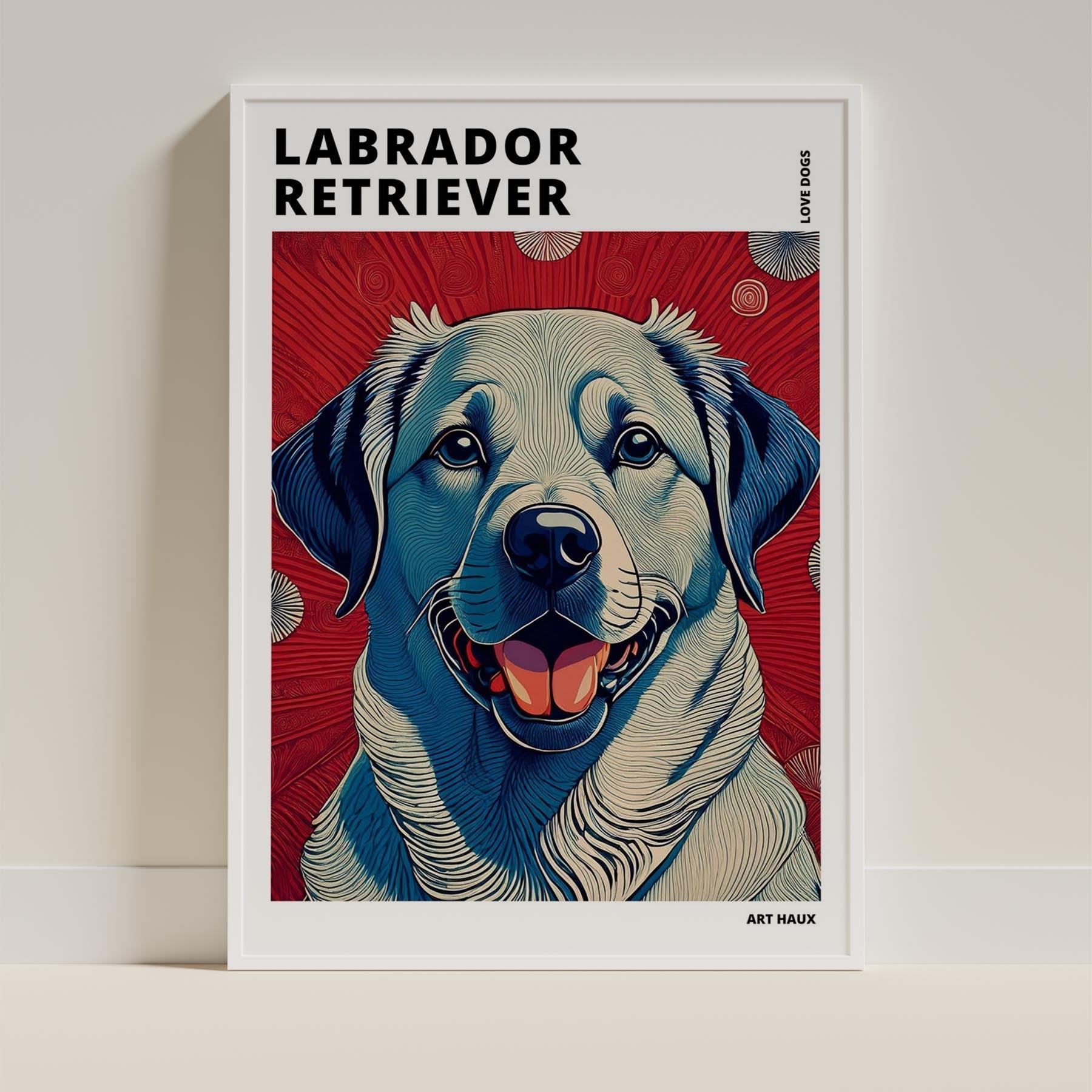 Labrador Retriever Hokusai Japanese Inspired Dog Series with Text image 8
