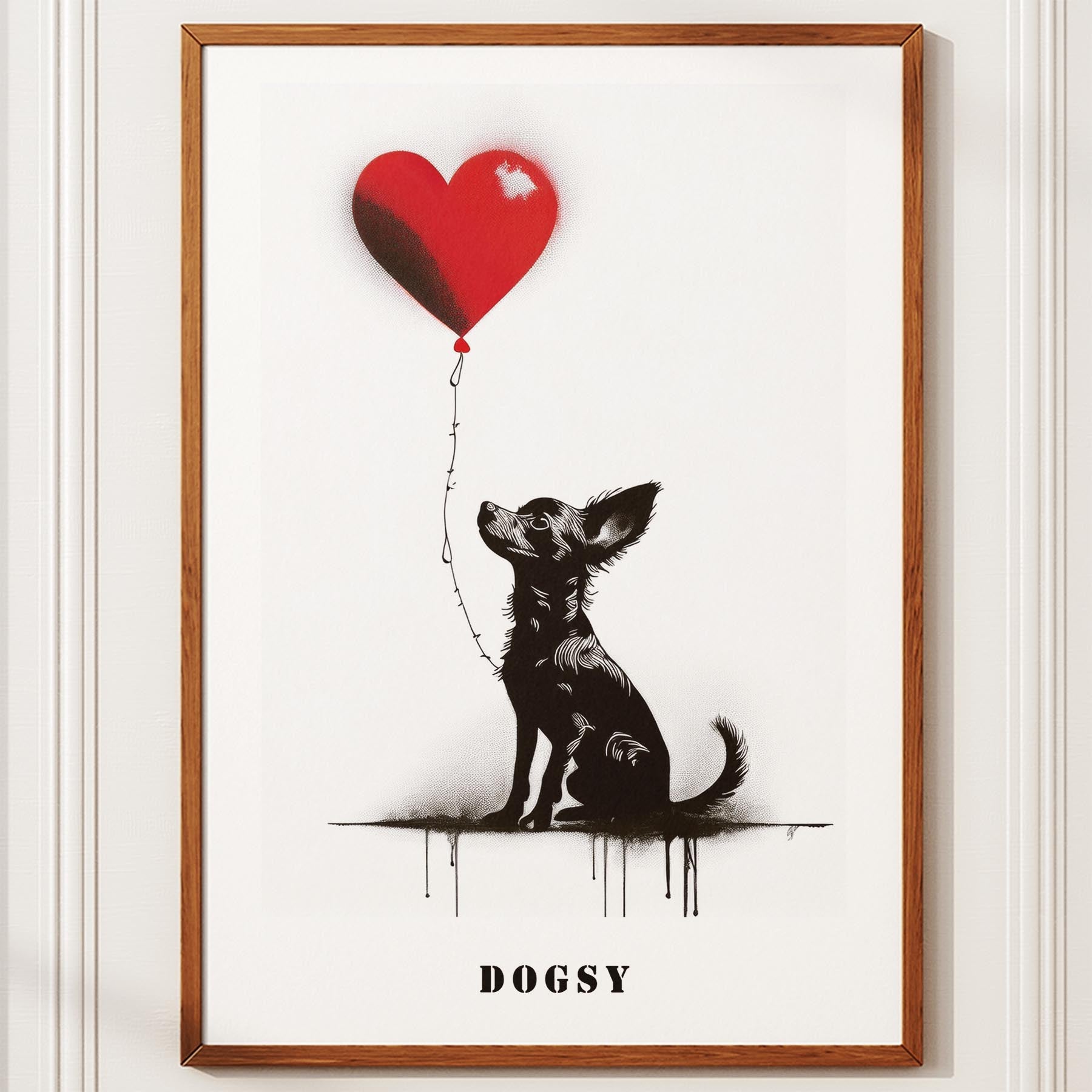 Chihuahua DOGSY Series inspired by the Art of Banksy with text Dogsy image 10