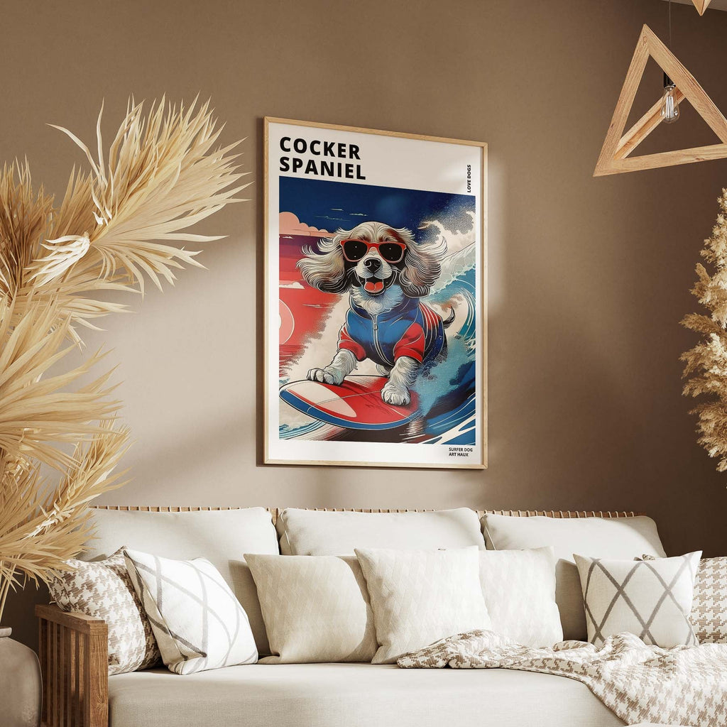 Cocker Spaniel Hokosai Surfer Dogs 1 image 5