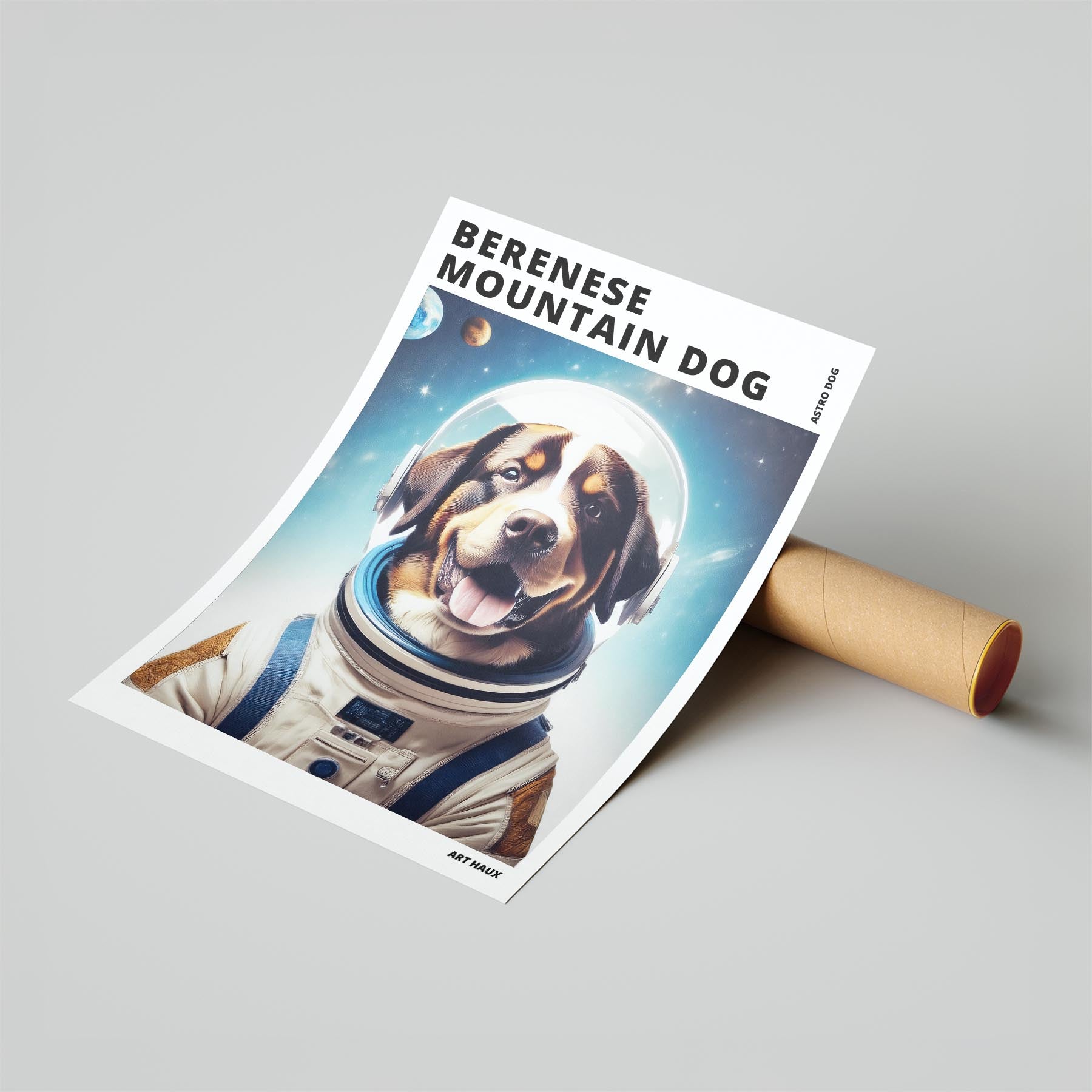 Bernese Mountain Dog Astronaut Dog Series with Text Astro Dog image 6