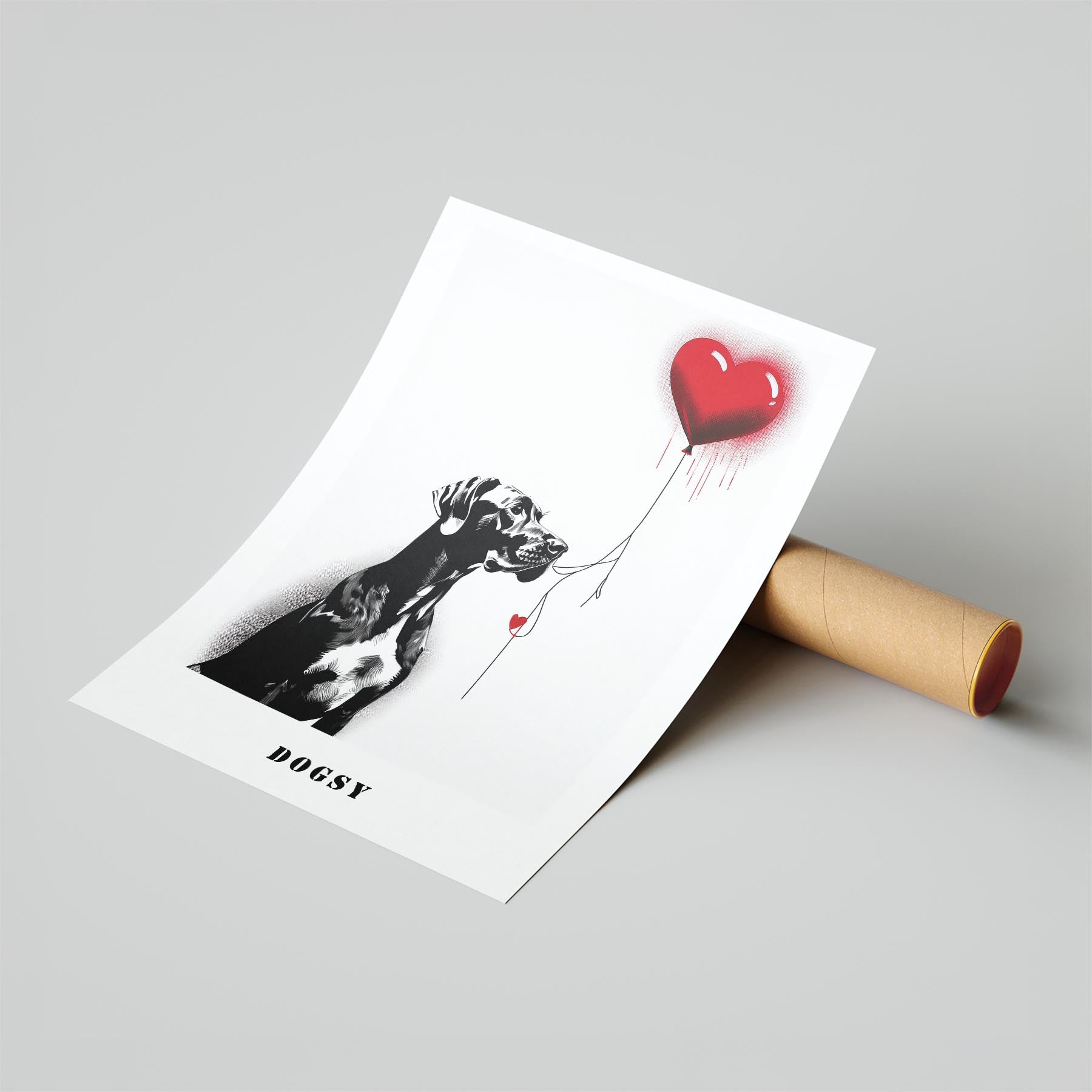 Great Dane DOGSY Series inspired by the Art of Banksy with text Dogsy image 6