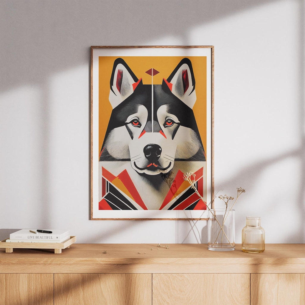 Alaskan Malamute Geometric Orange Series image 8