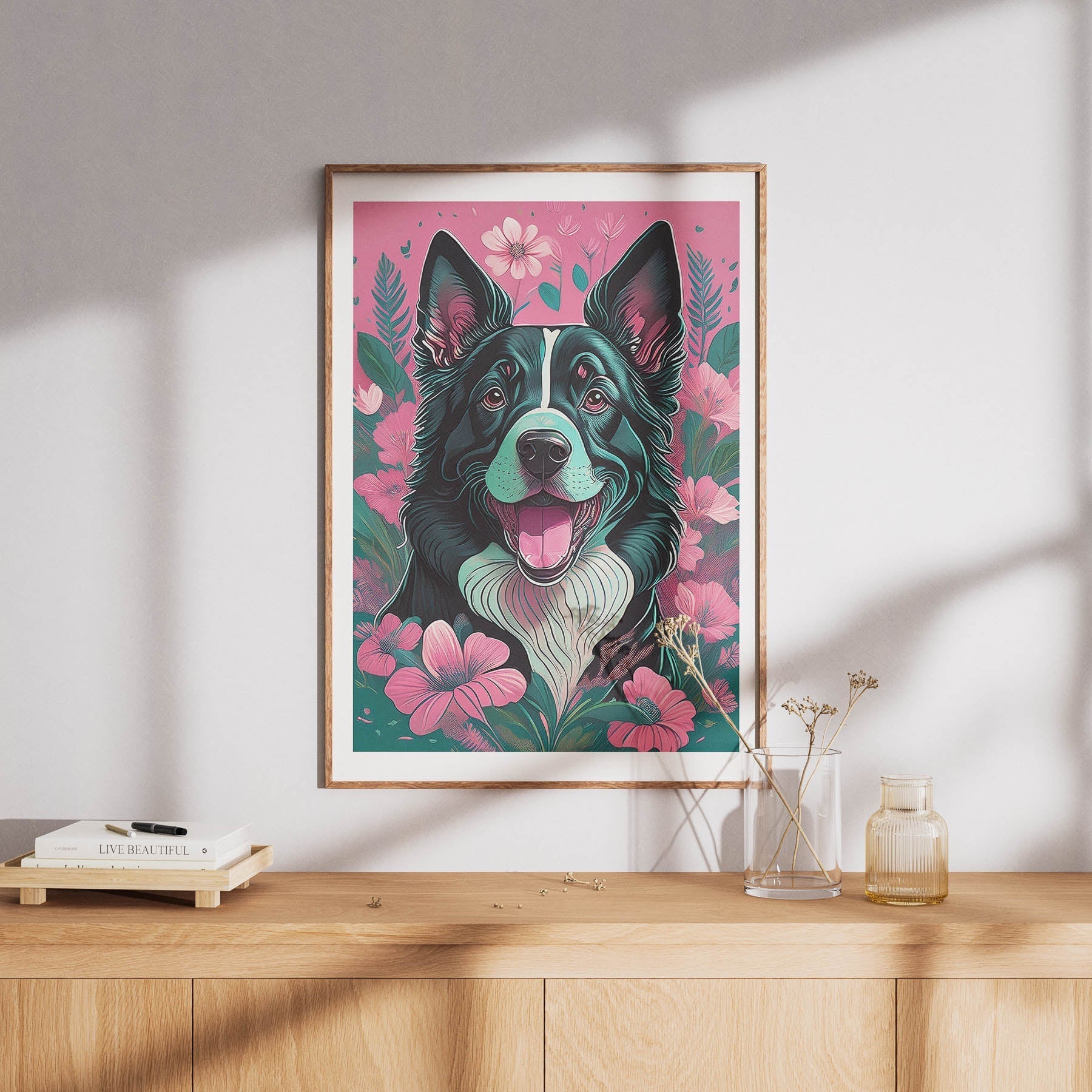 Border Collie 1 Flowery Dog image 8