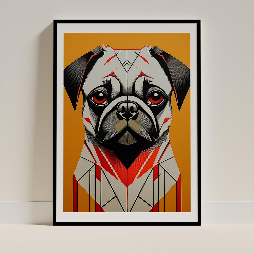 Pug Geometric Orange Series image 0