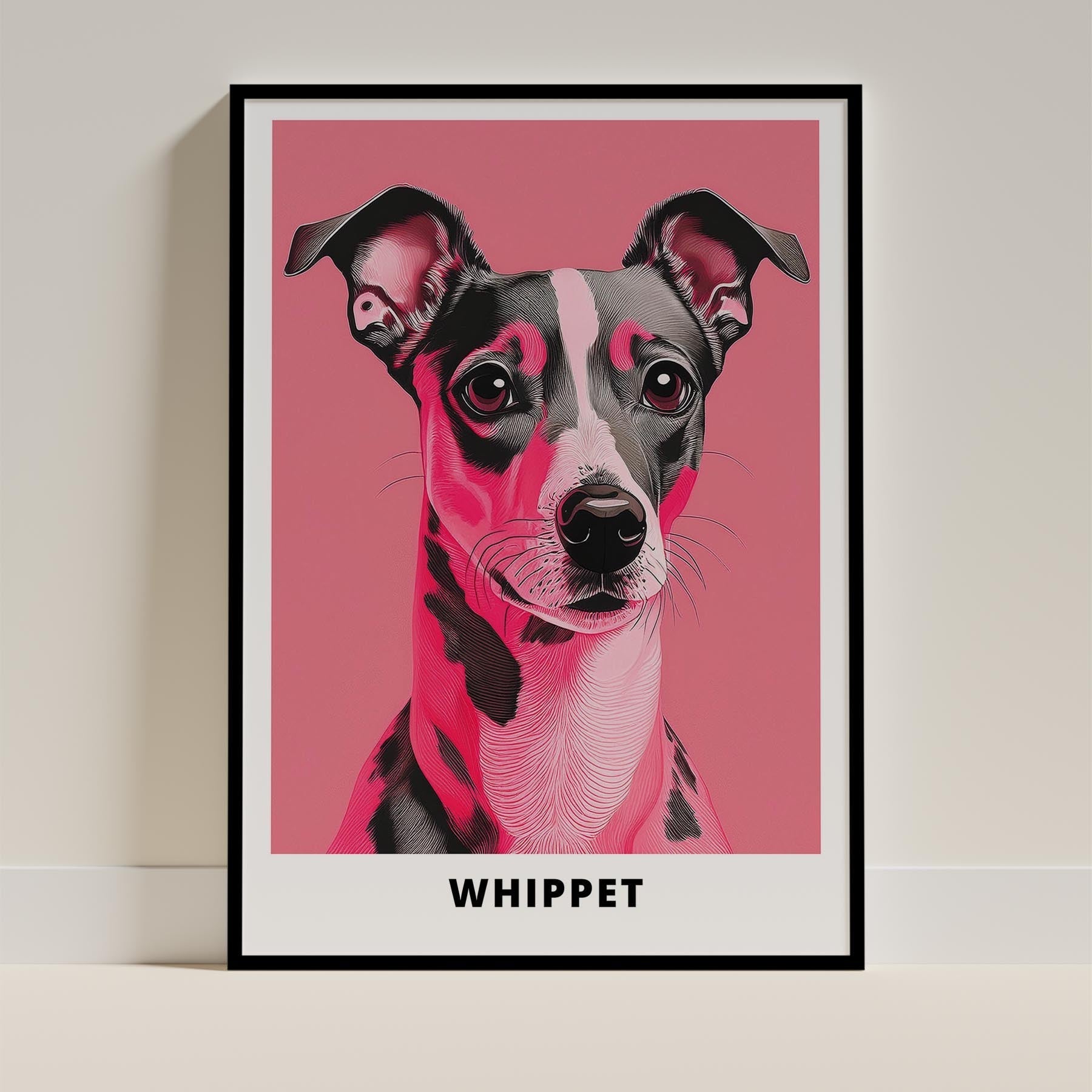 Whippet Pink and Black Dog Series 1 image 0