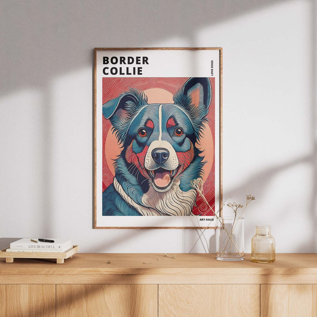 Border Collie Hokusai Japanese Inspired Dog Series with Text image 7