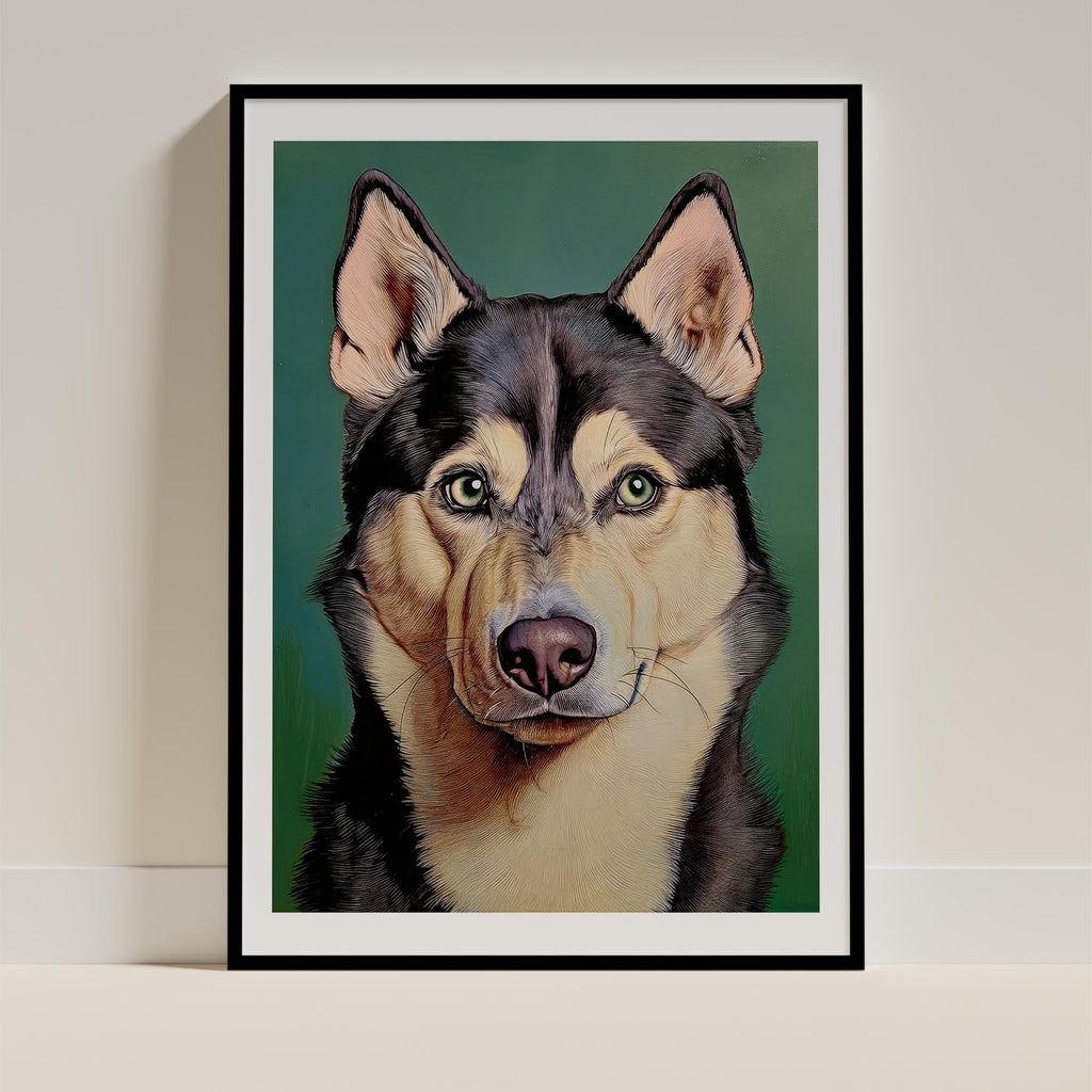Siberian Husky Green Painted Series image 0