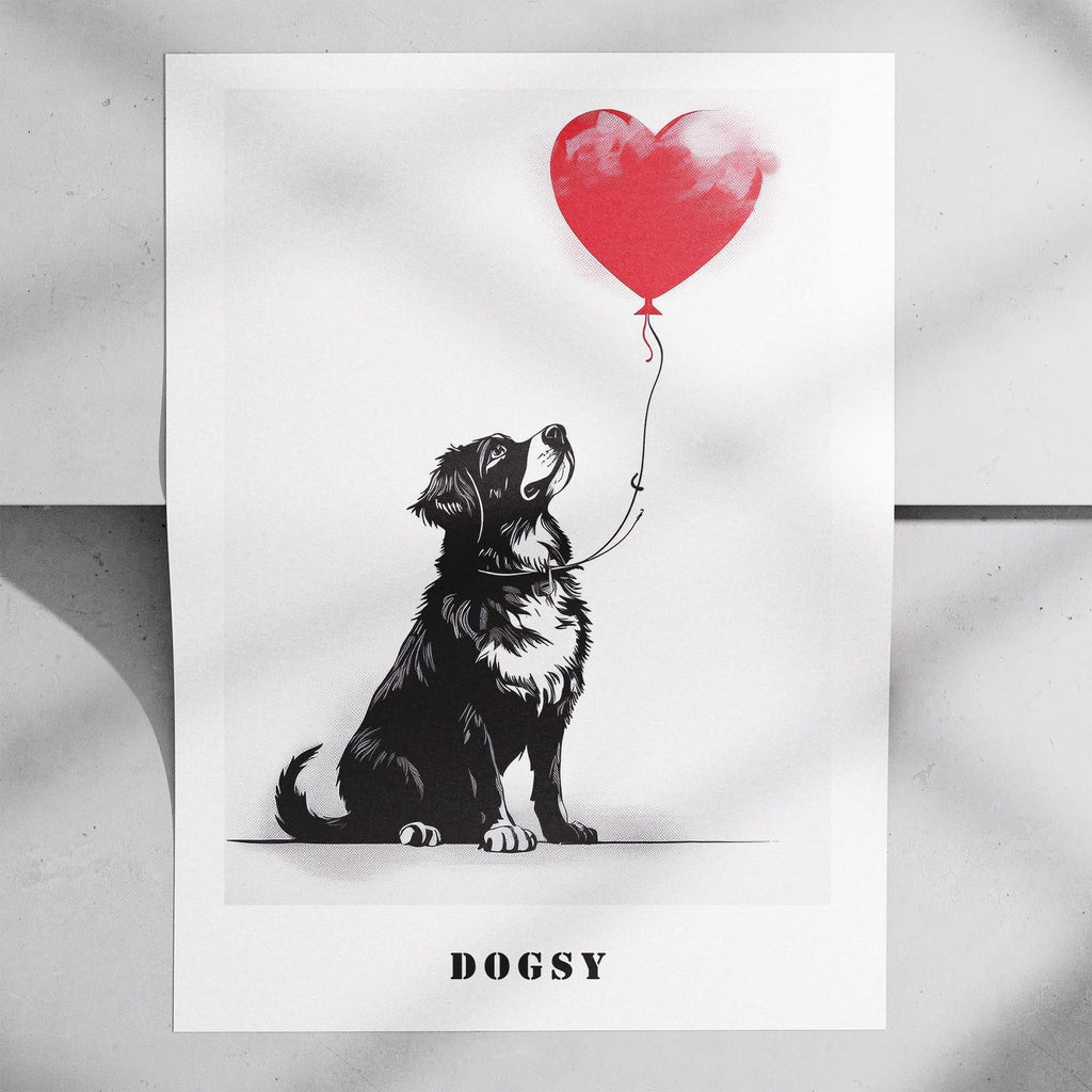 Bernese Mountain Dog DOGSY Series inspired by the Art of Banksy with text Dogsy image 7