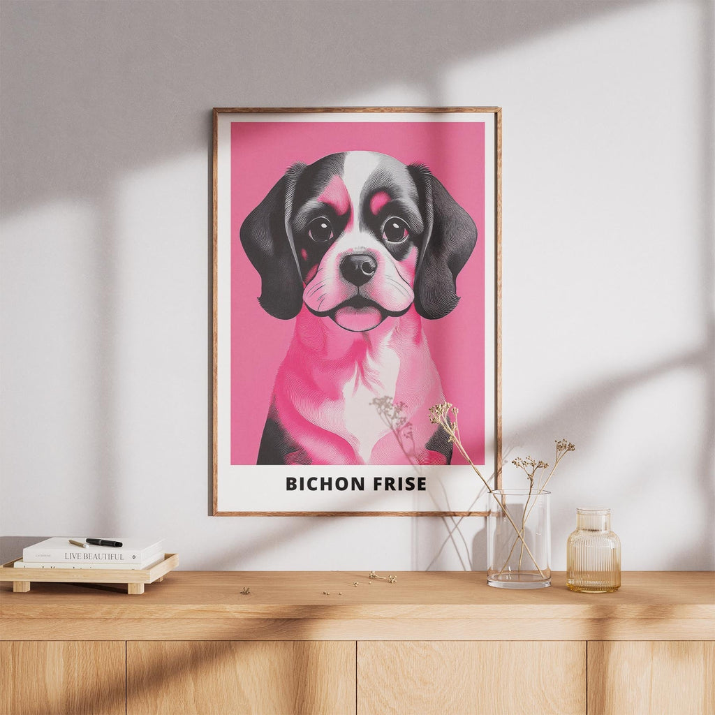 Bichon Frise Pink and Black Dog Series image 8
