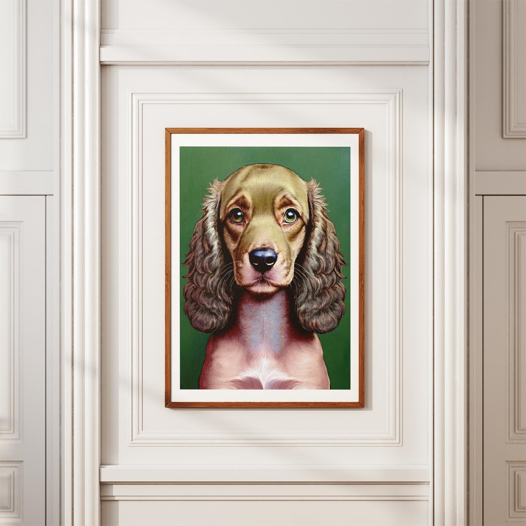 Cocker Spaniel Green Painted Series image 3