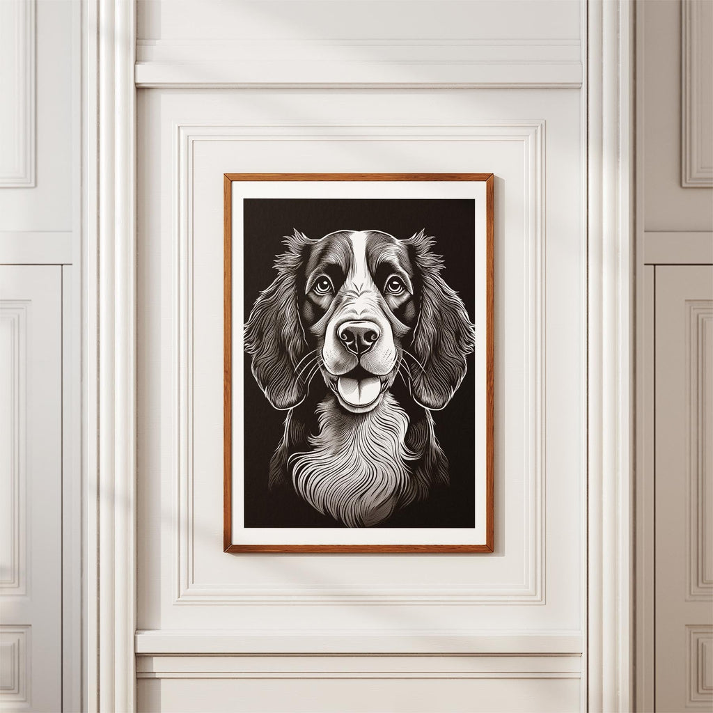 English Springer Spaniel Line Dog Series in Black and White image 3