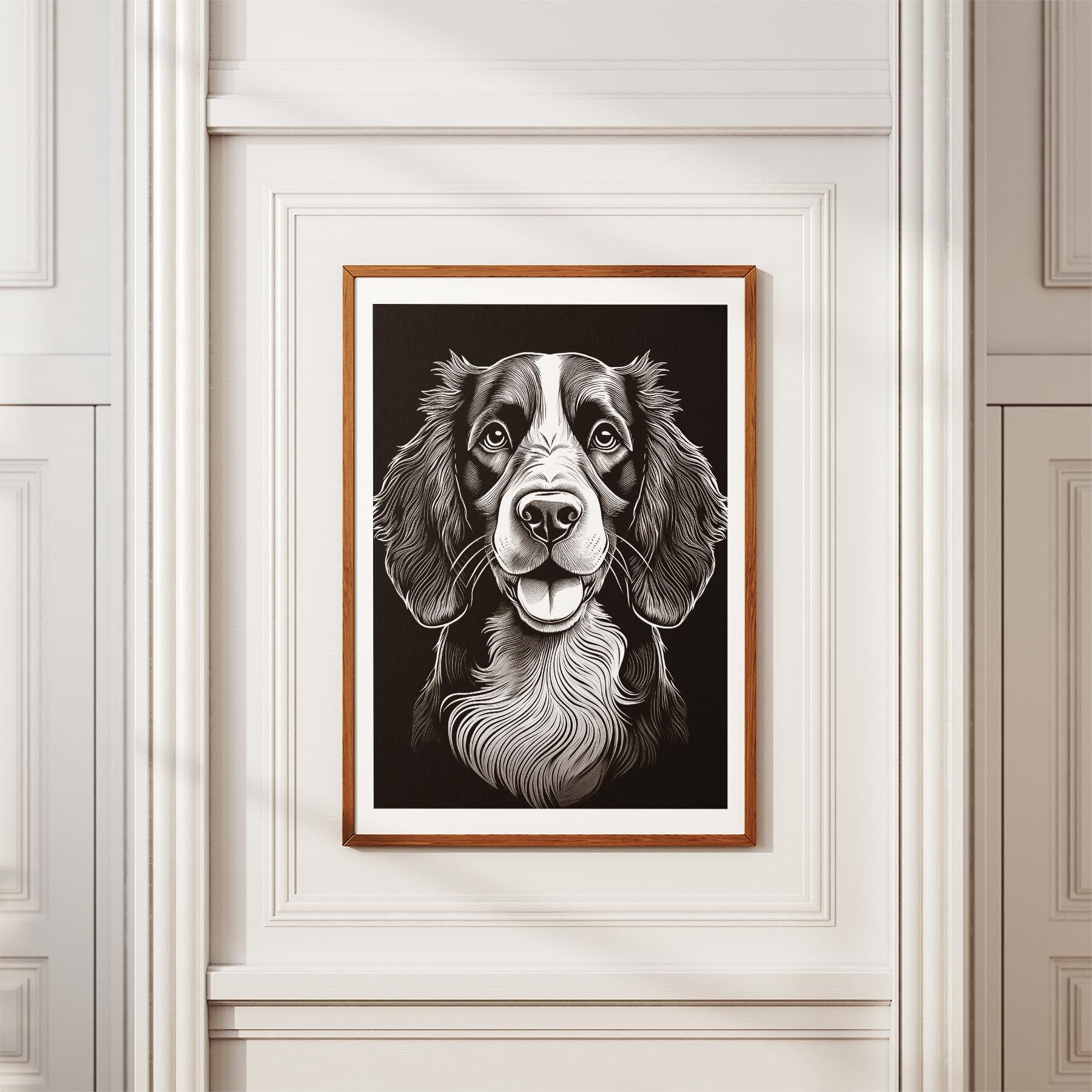 English Springer Spaniel Line Dog Series in Black and White image 3