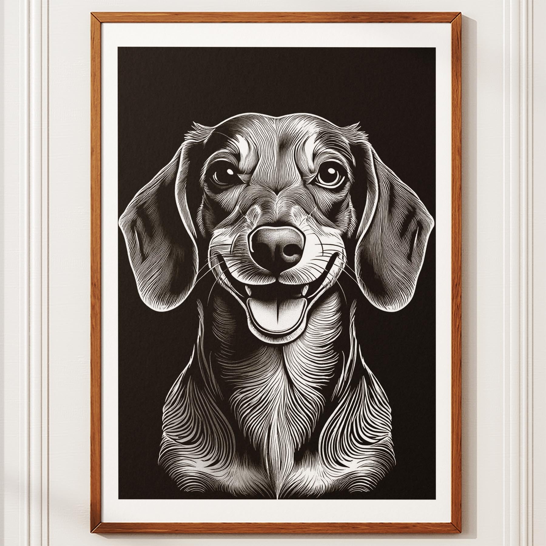 Dachshund Line Dog Series in Black and White image 10