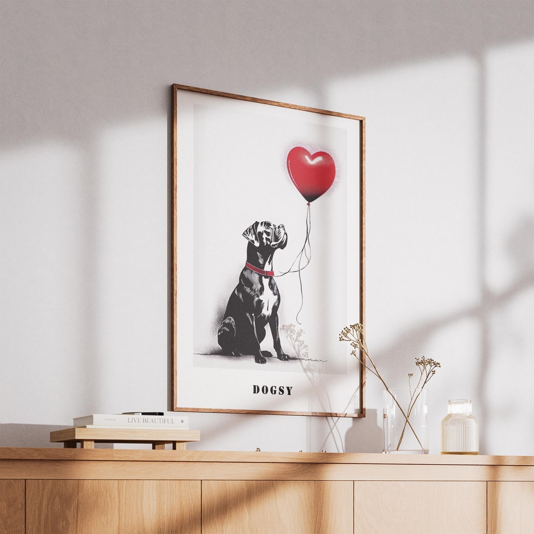 Boxer DOGSY Series inspired by the Art of Banksy with text Dogsy image 5