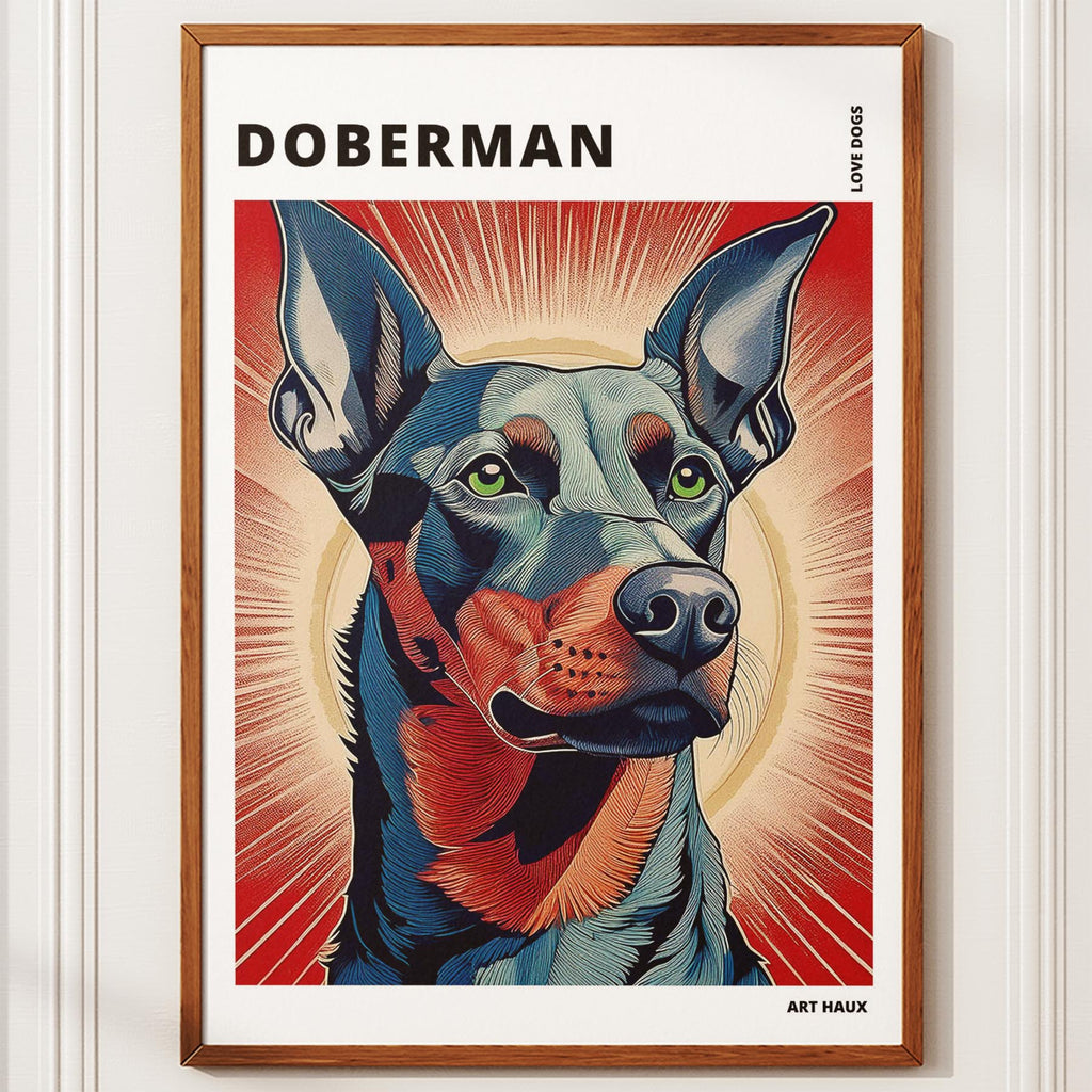 Doberman Hokusai Japanese Inspired Dog Series with Text image 9
