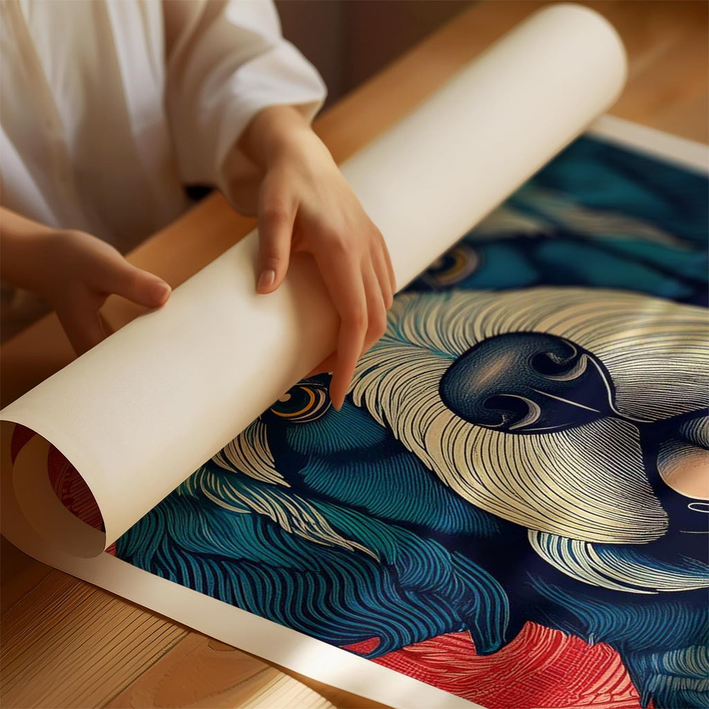 Newfoundland Hokusai Japanese Inspired Dog Series image 1