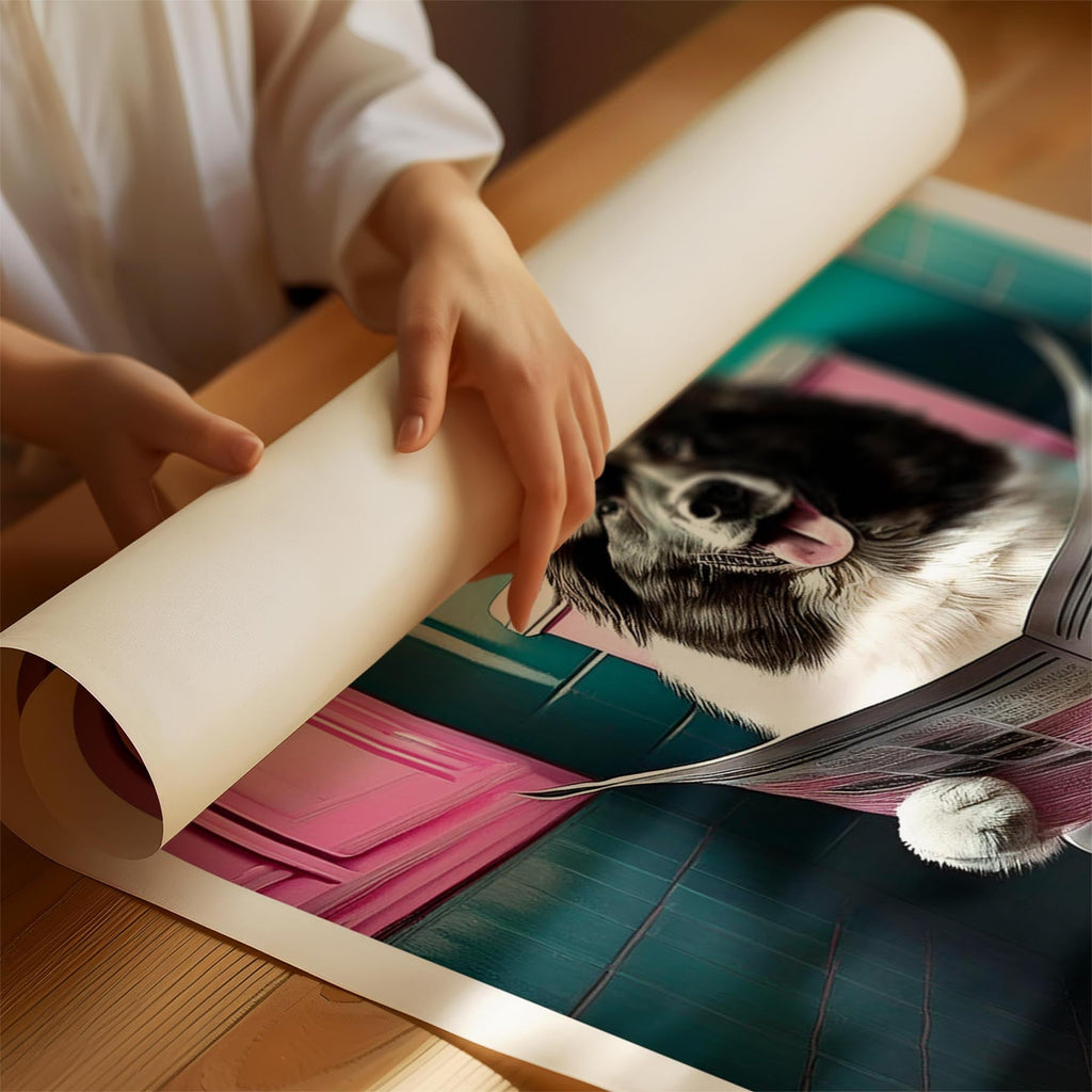 Samoyed Toilet Dogs PInk and Turquise image 1