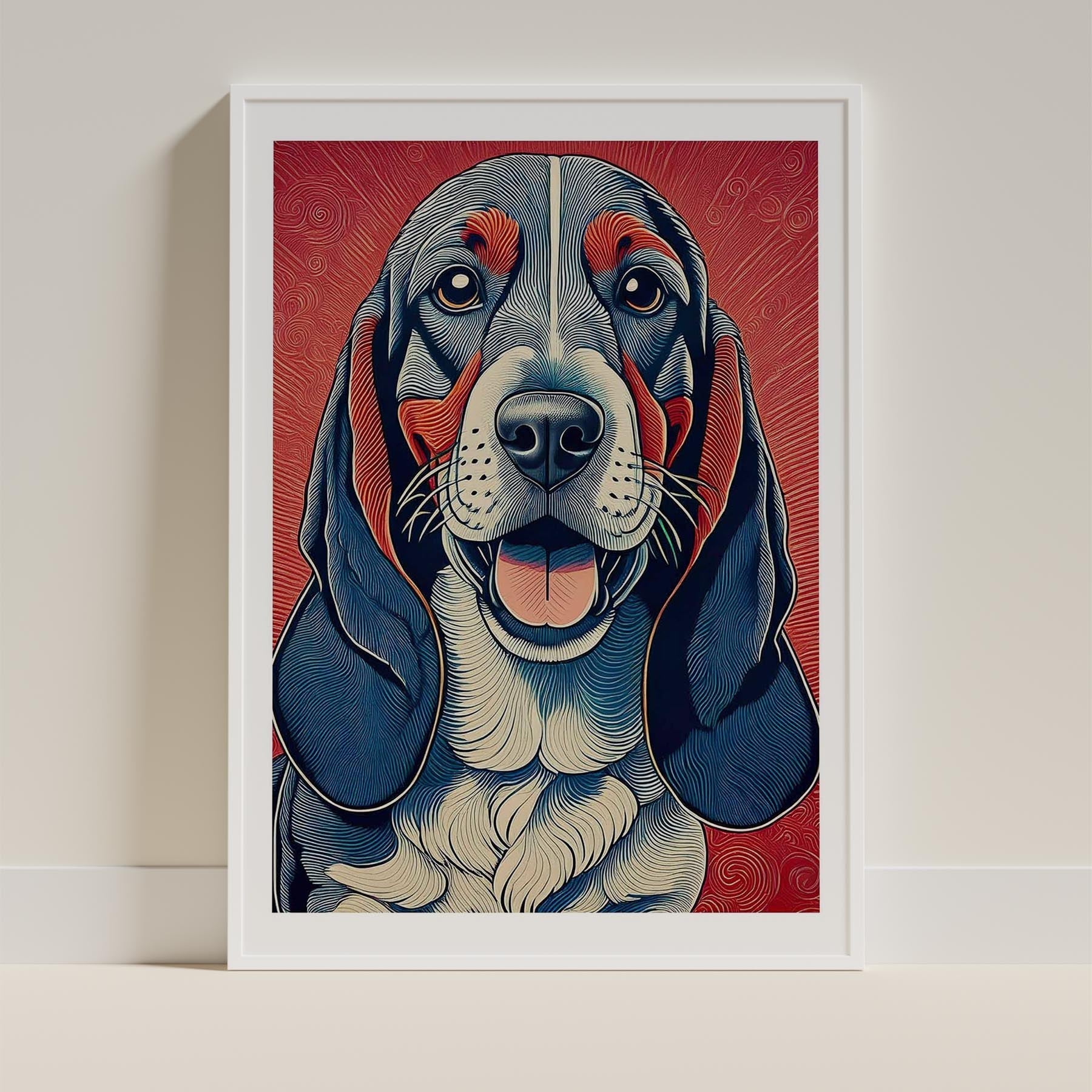 Basset Hound Hokusai Japanese Inspired Dog Series image 9