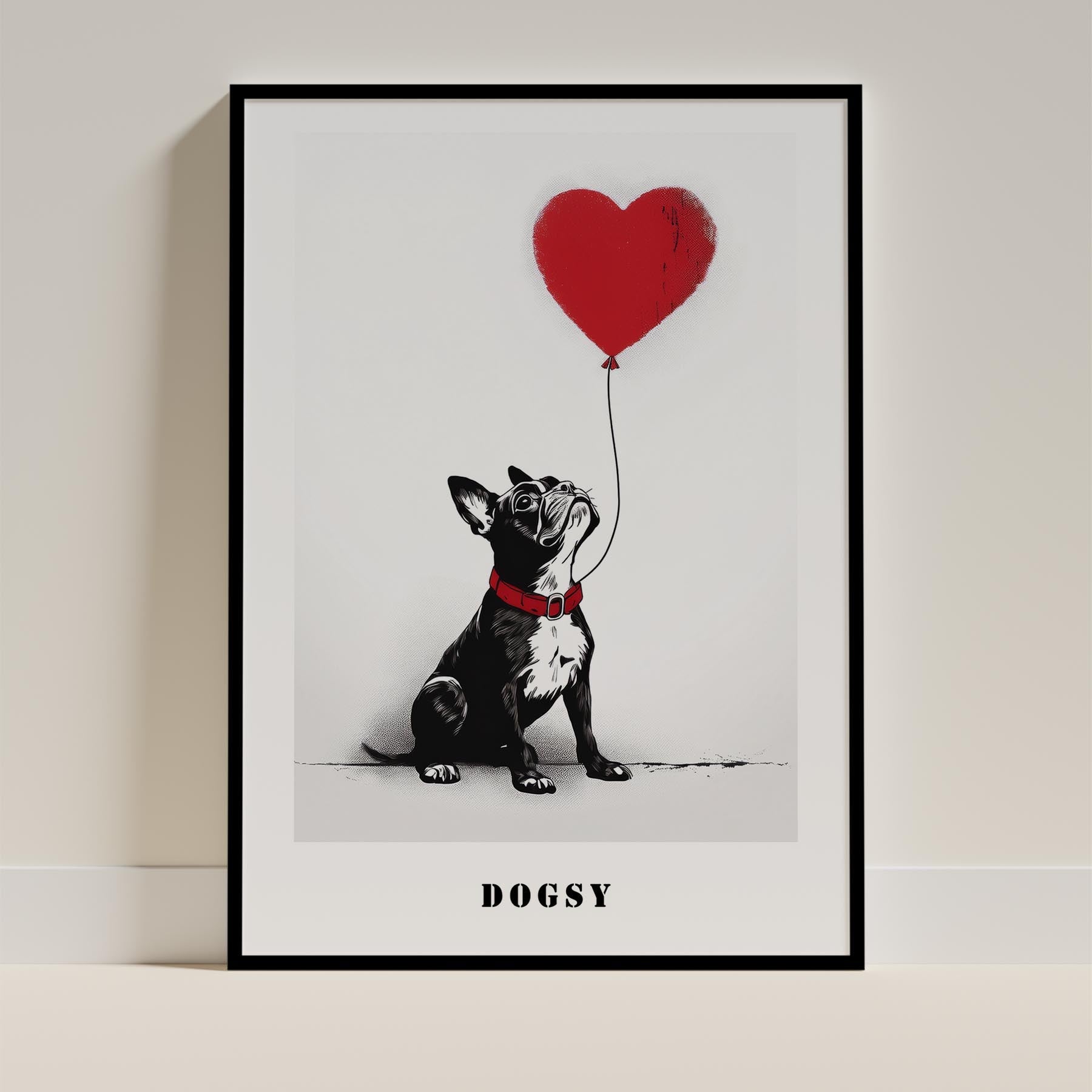 Boston Terrier DOGSY Series inspired by the Art of Banksy with text Dogsy image 11