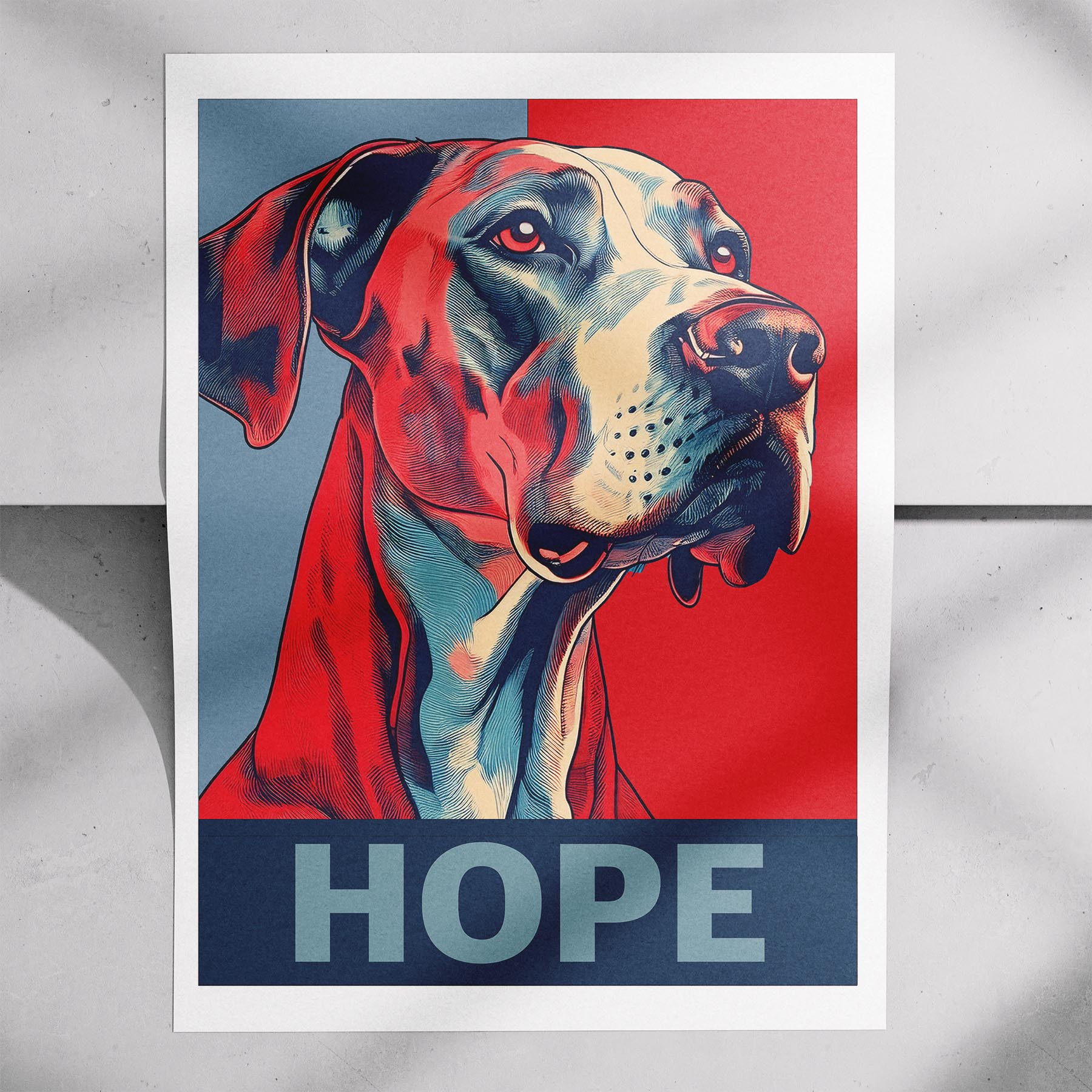 Great Dane HOPE Series Inspired by the Obama Poster image 7