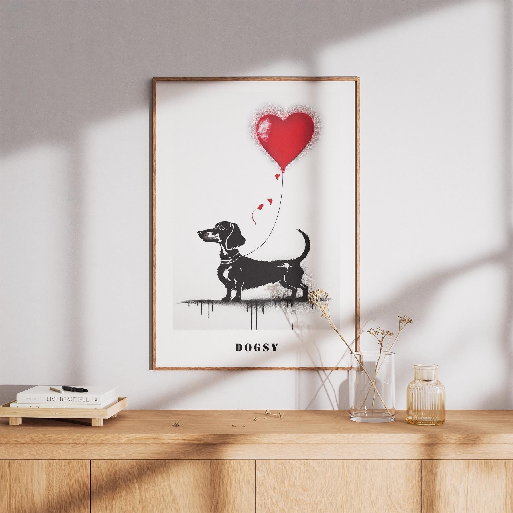 Dachshund DOGSY Series inspired by the Art of Banksy with text Dogsy image 8