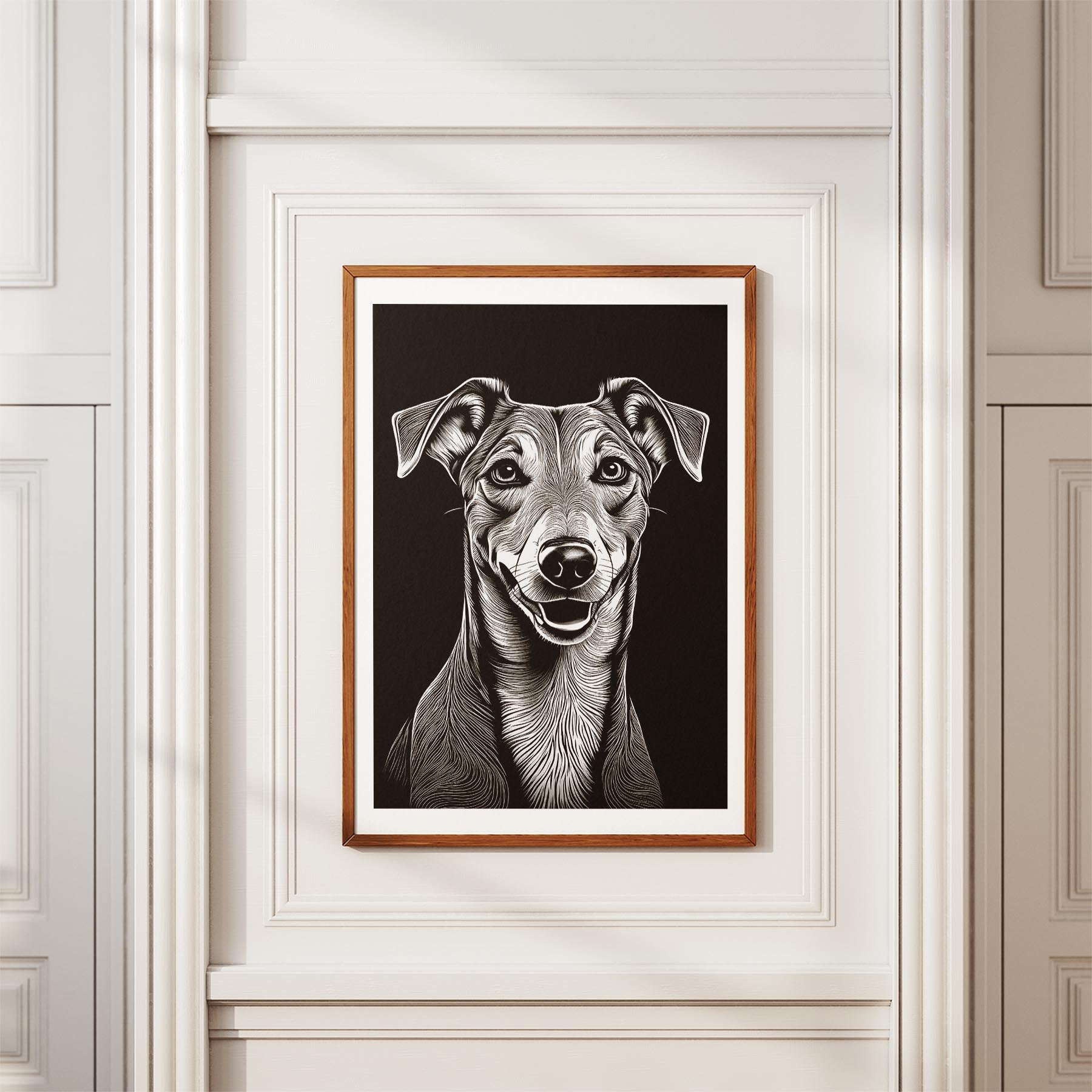 Greyhound Line Dog Series in Black and White image 3